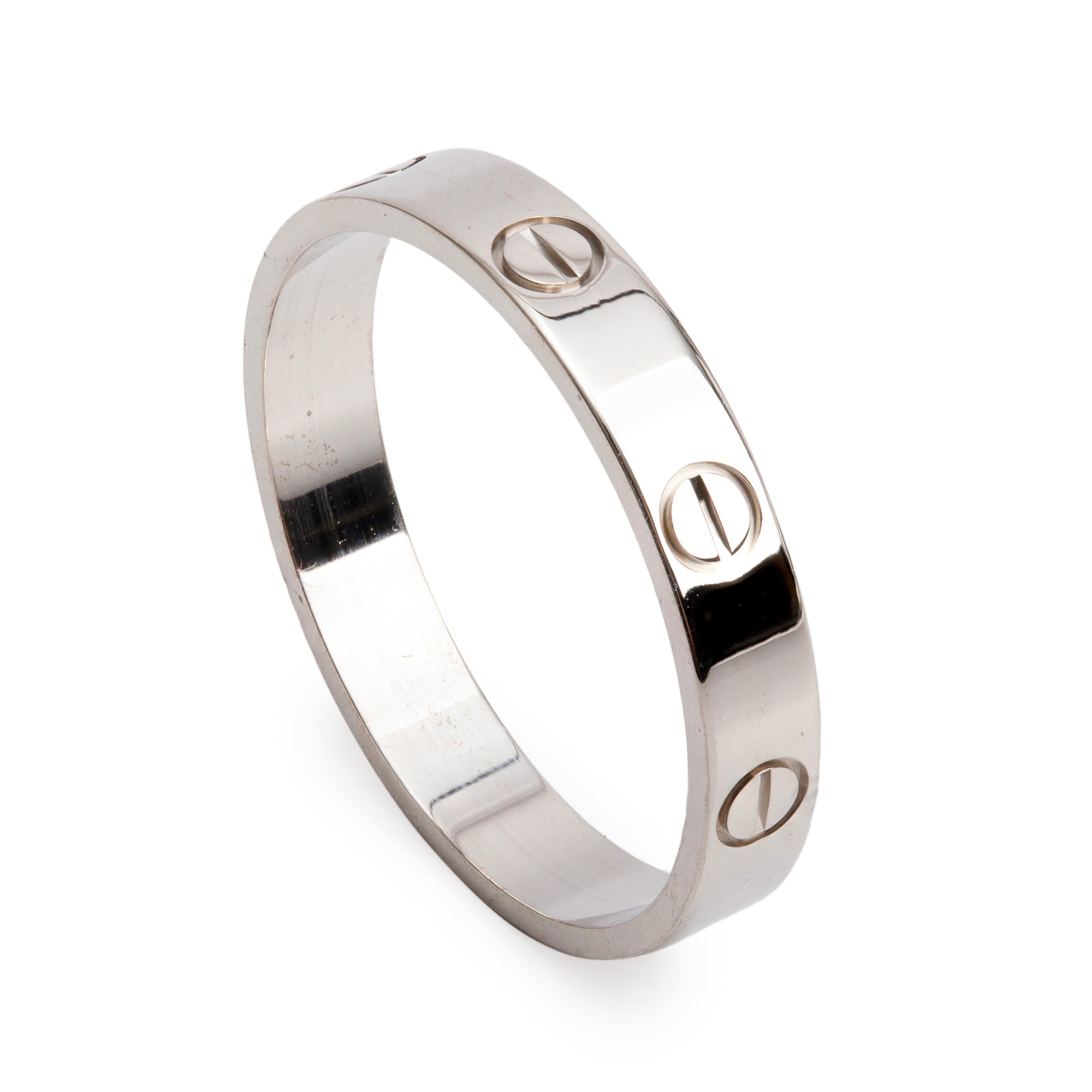 Cartier 18k White Gold 3.6 MM Love Wedding Band Ring, Size 61 9.5 w/ Receipt