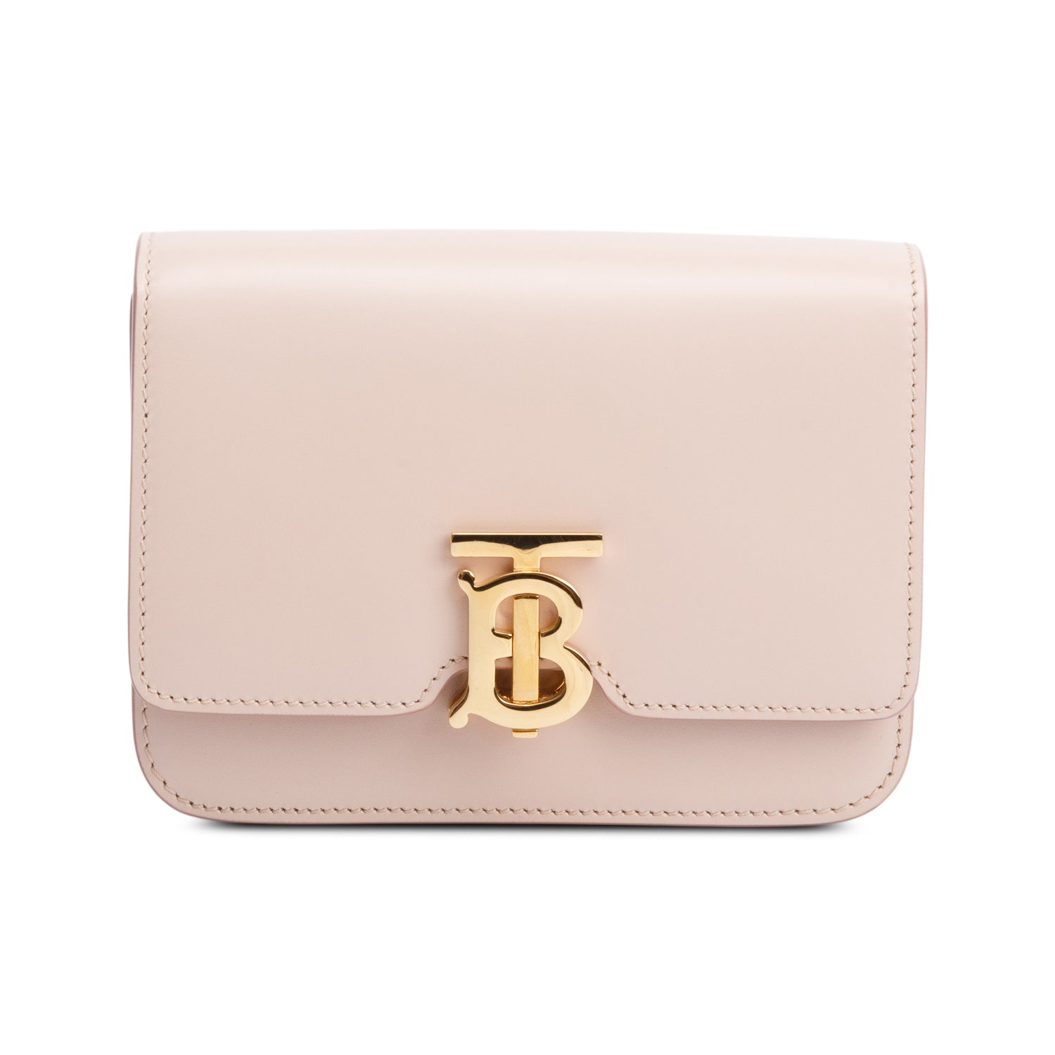 Burberry 2022 Pink Smooth Calfskin Leather Small  TB Crossbody Bag w/ Receipt