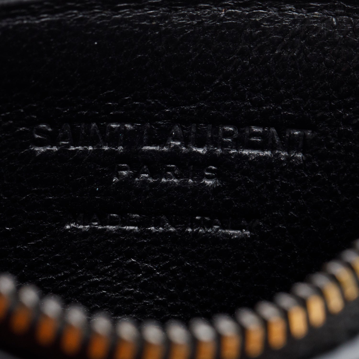 Saint Laurent Black Camouflage Calfskin Leather Fragments Zipped Card Case