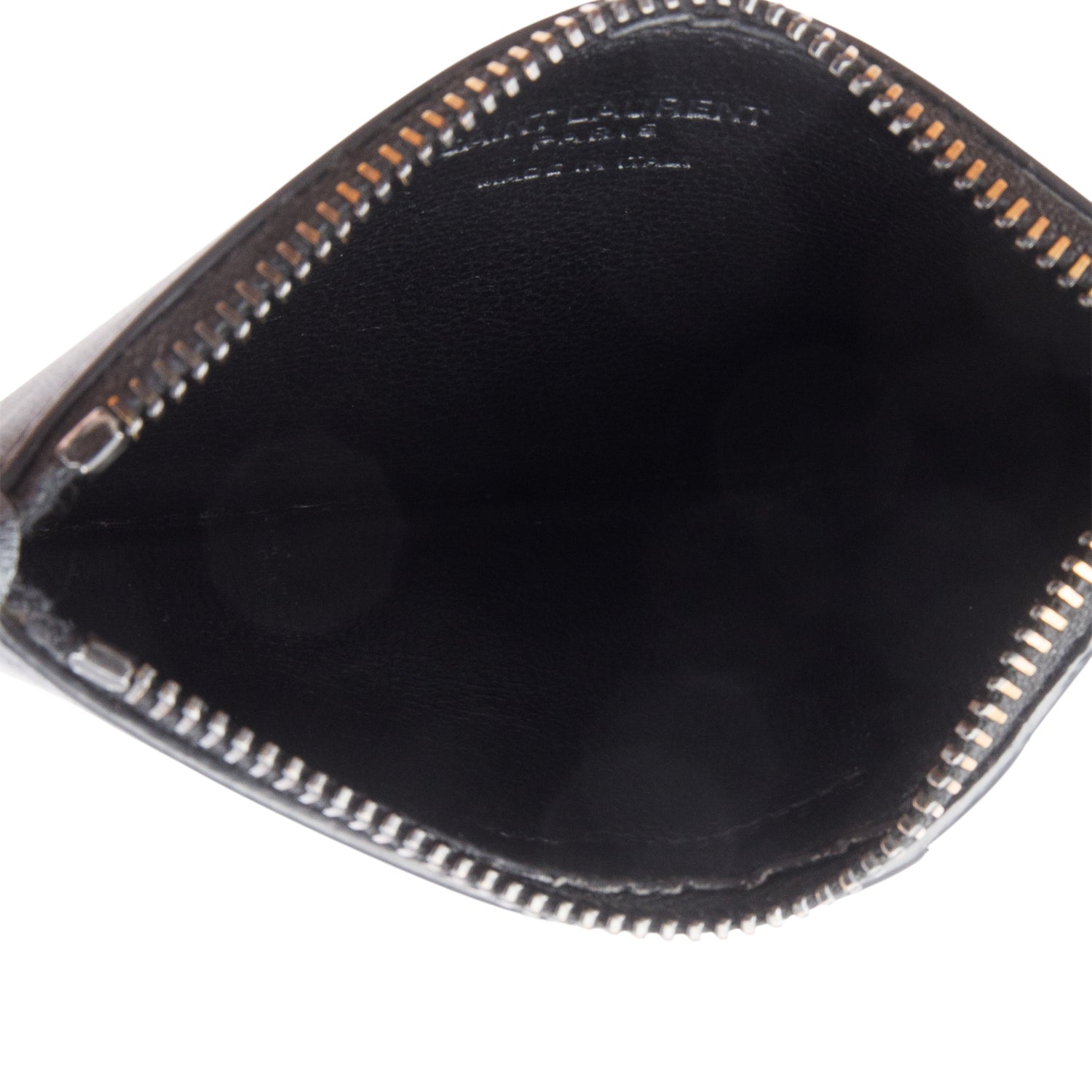 Saint Laurent Black Camouflage Calfskin Leather Fragments Zipped Card Case