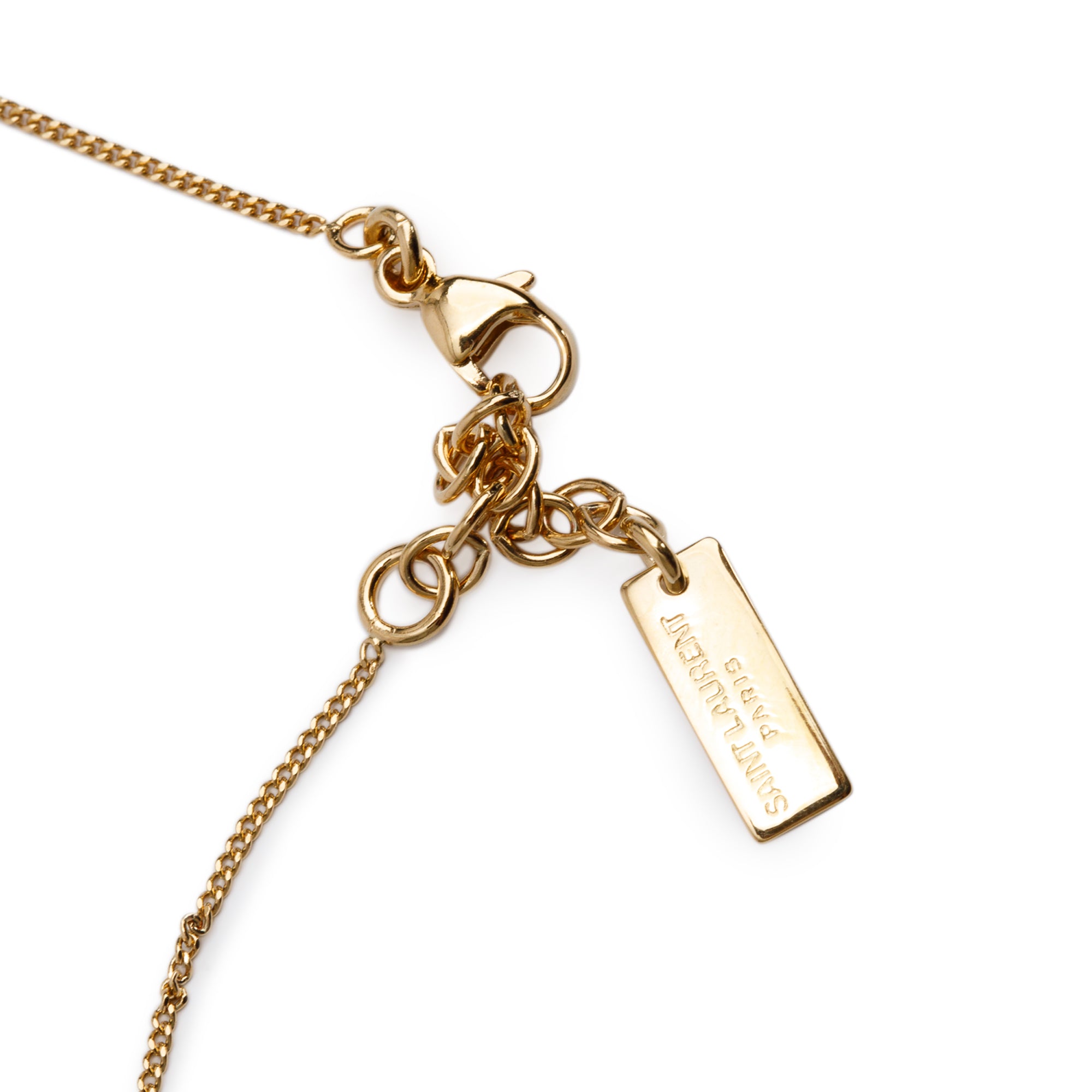Saint Laurent Gold-Plated Metal Cassandre Charm Bracelet w/ Box