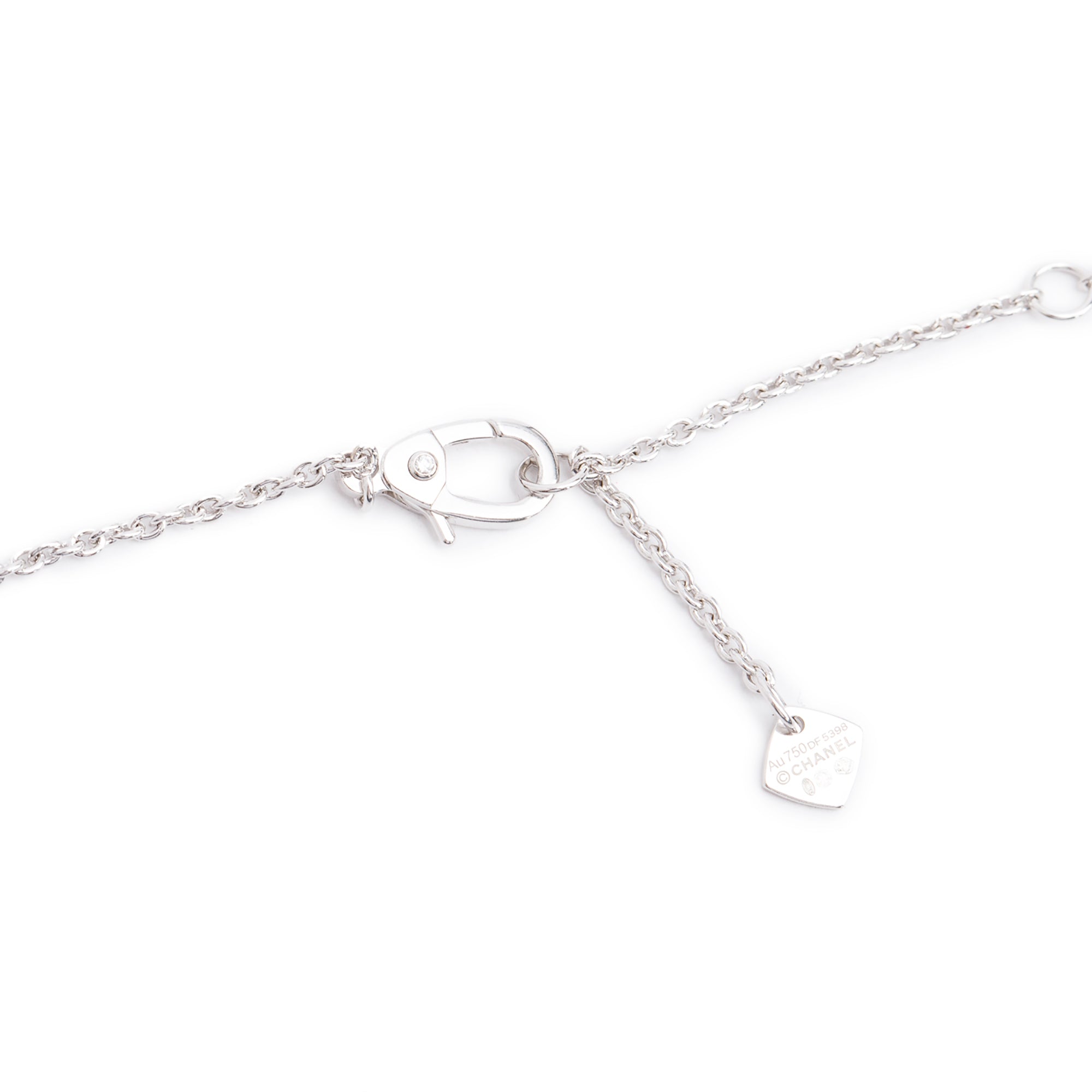 Chanel 18k White Gold Diamond Coco Pendant Necklace