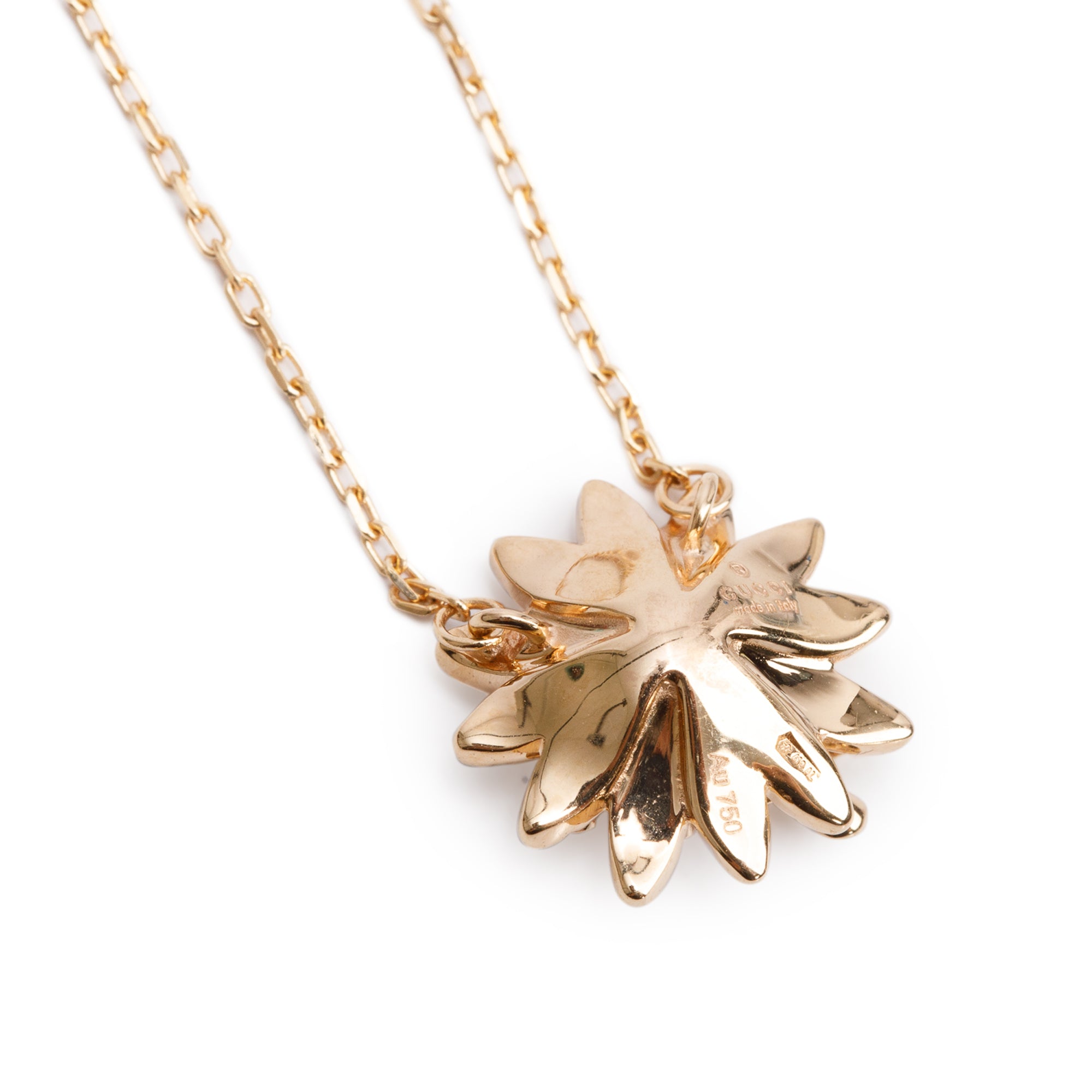 Gucci 18k Rose Gold Diamond Flora Necklace w/ Box