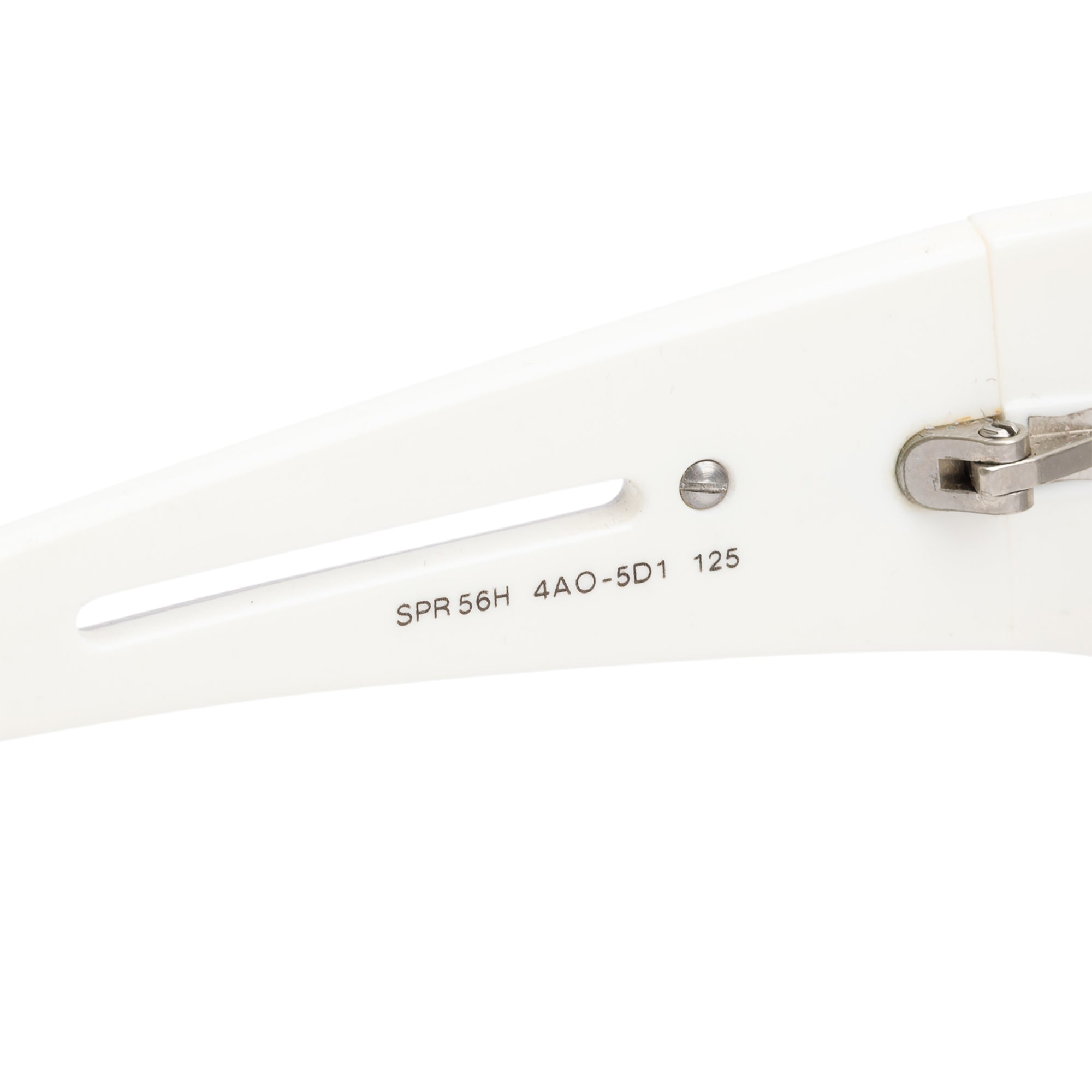 Prada SPR 56H White Acetate Linea Rosa Shield Sunglasses w/ Case