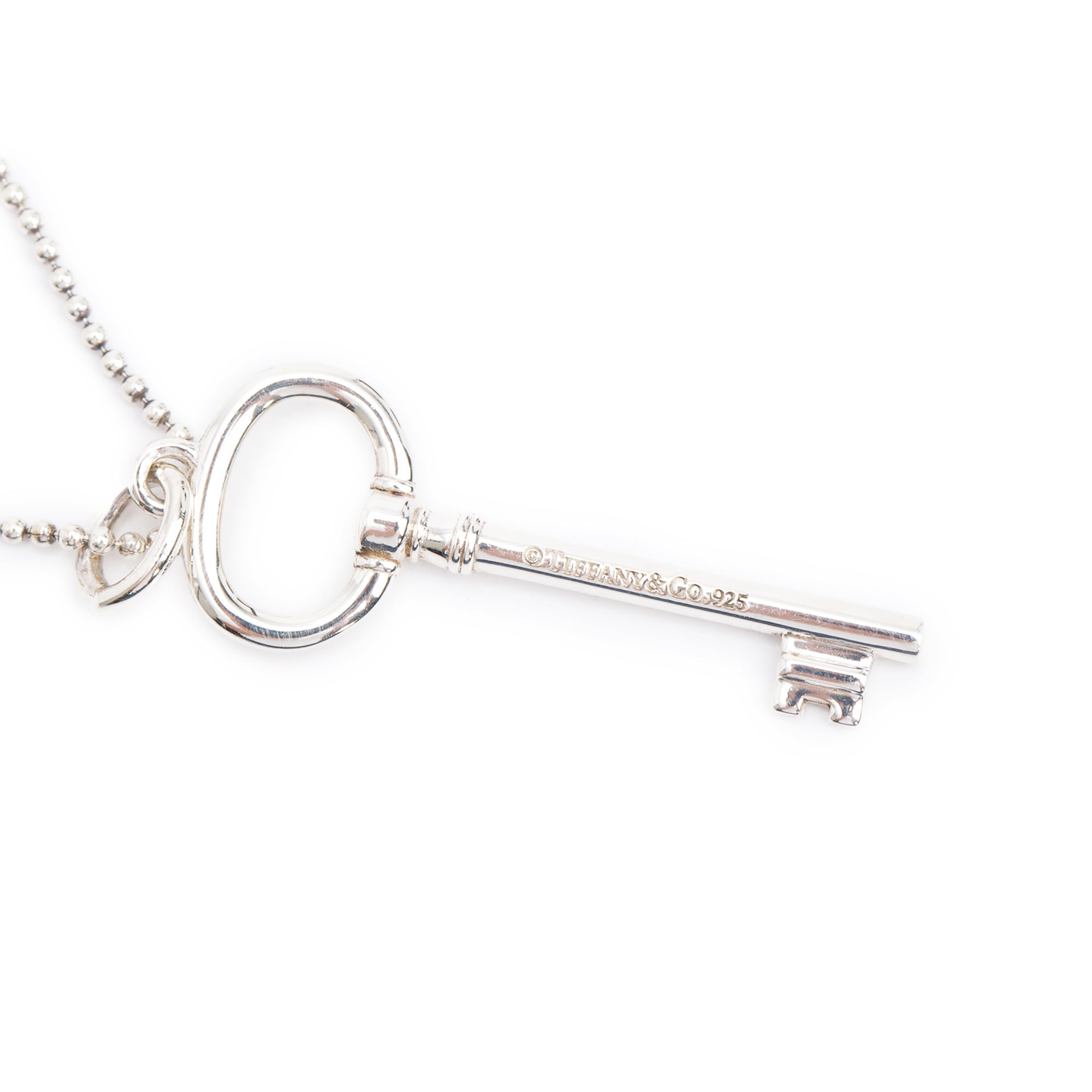 Tiffany & Co. Sterling Silver Small Oval Key Pendant Necklace