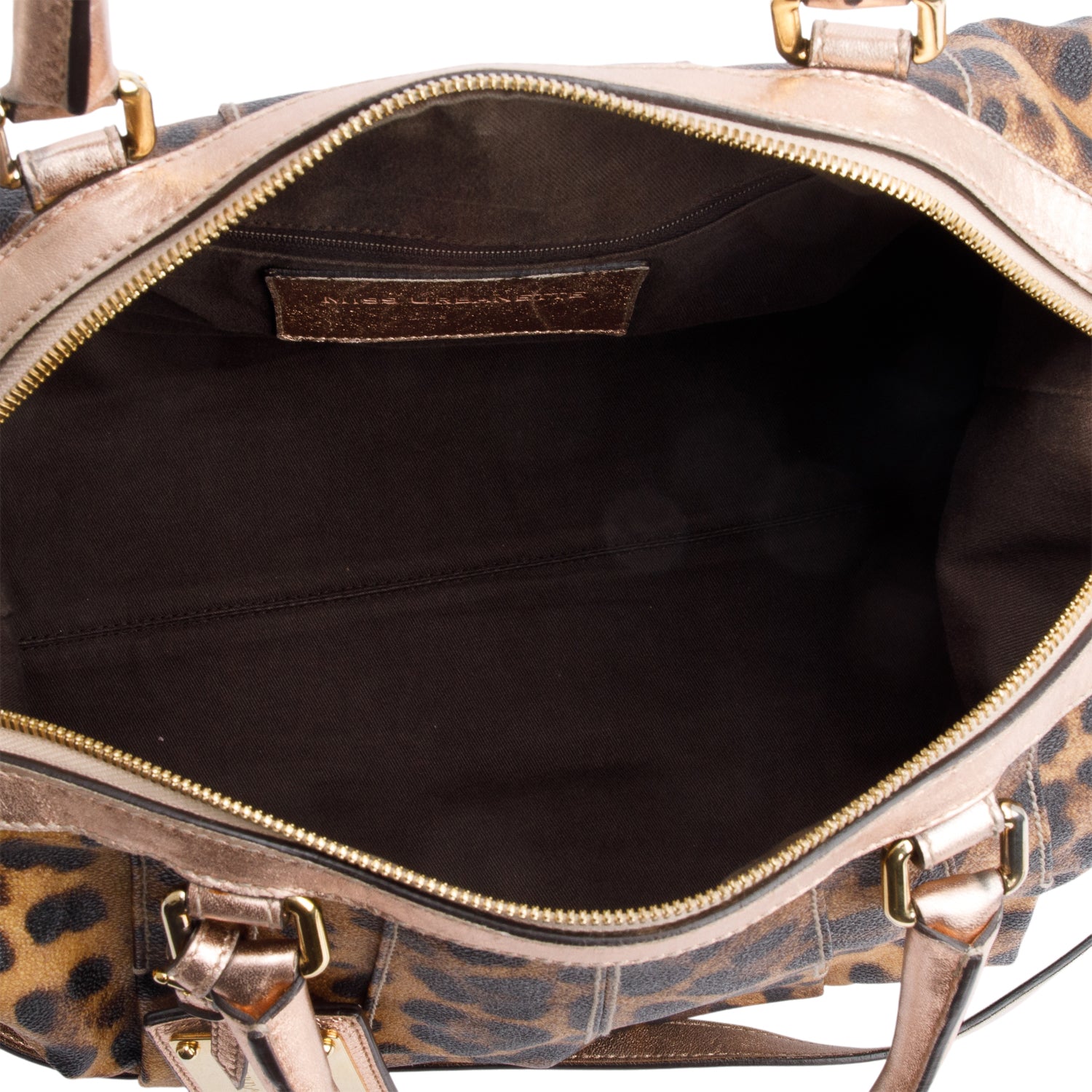 Dolce & Gabbana Brown Pleated Leopard Print Canvas Miss Urbanette Shoulder Bag w/ Strap