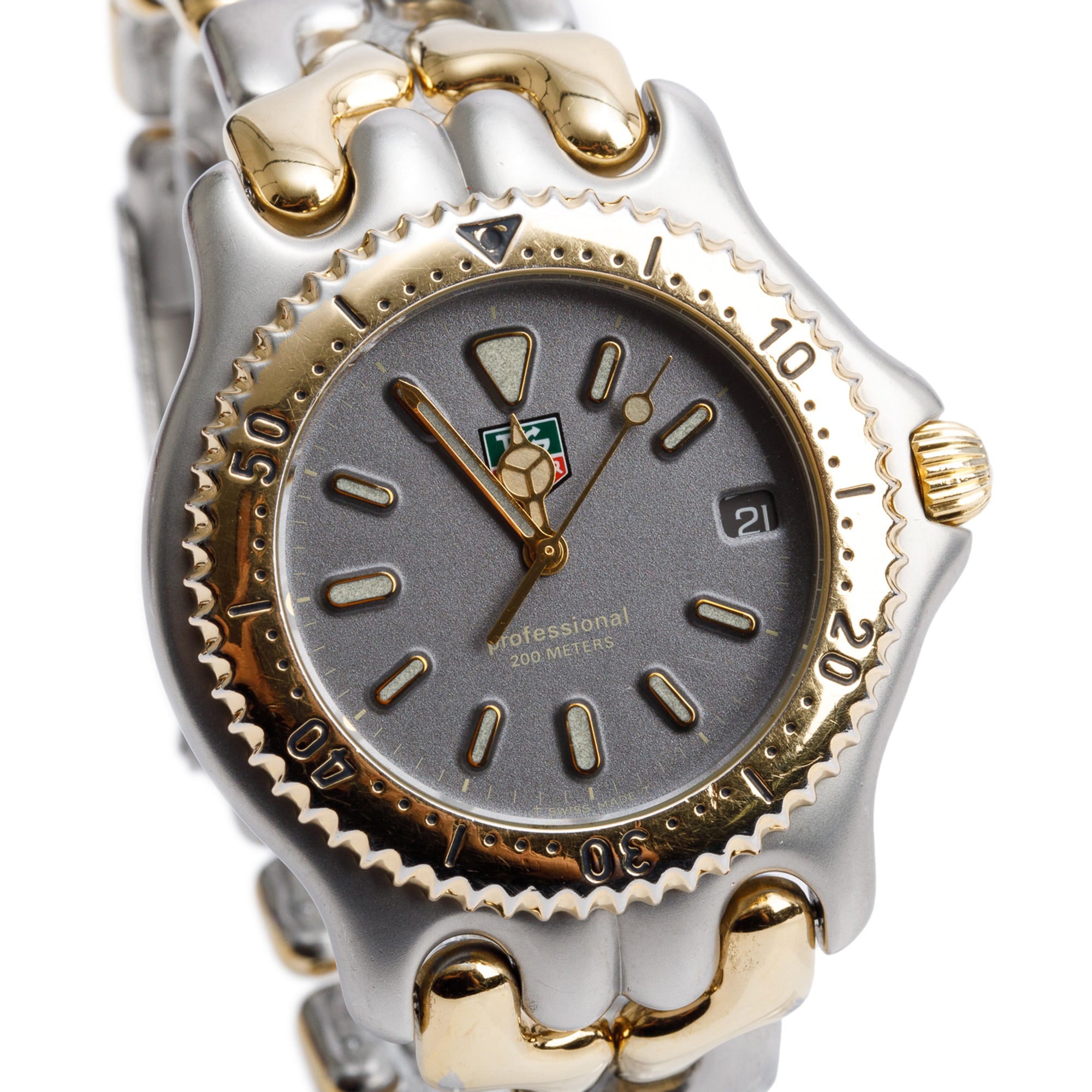 Tag Heuer Two-Tone Stainless Steel Professional Link 38 MM Quartz Watch Grey Dial S95.206K