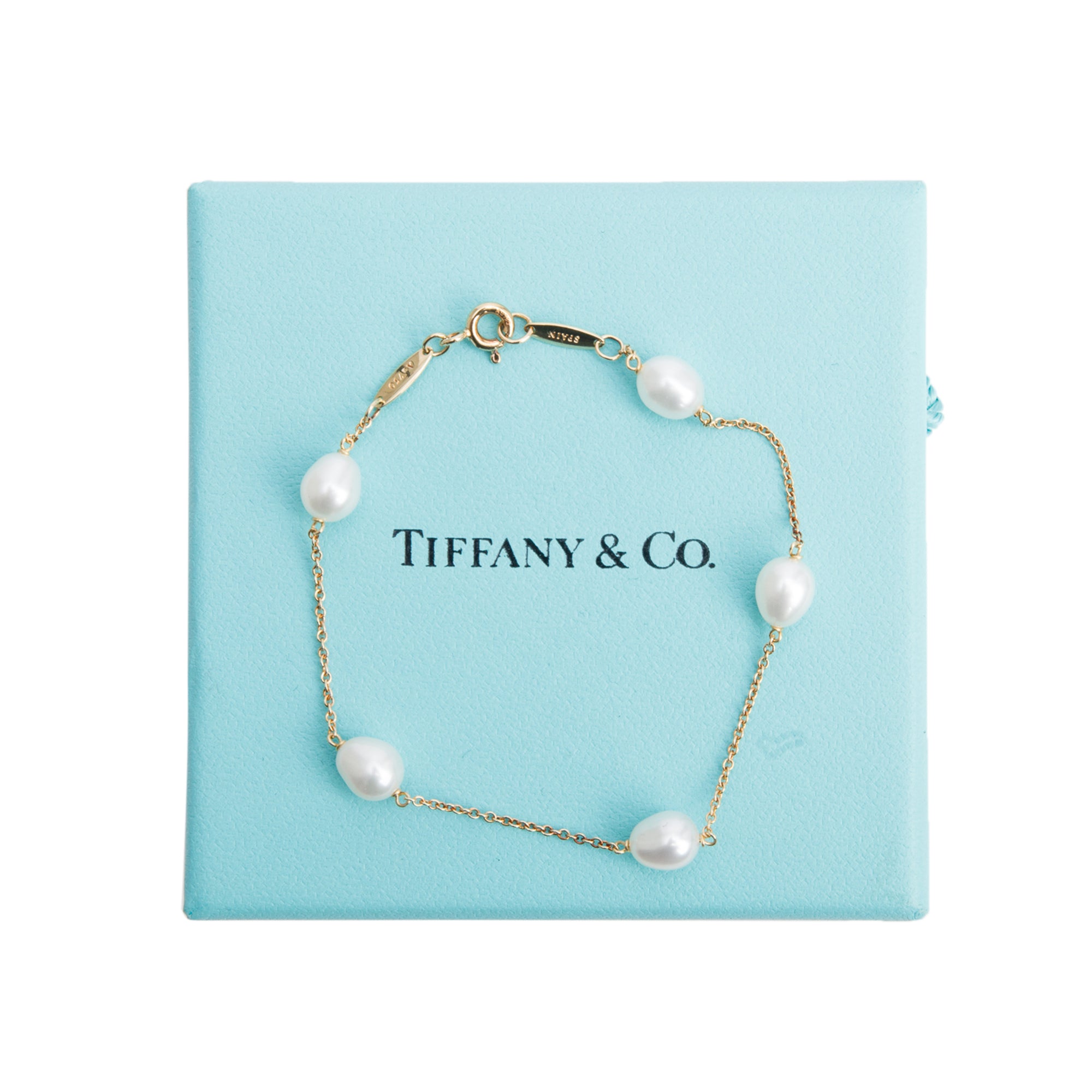 Tiffany & Co. Elsa Peretti 18k Yellow Gold Pearls by the Yard Bracelet w/ Box
