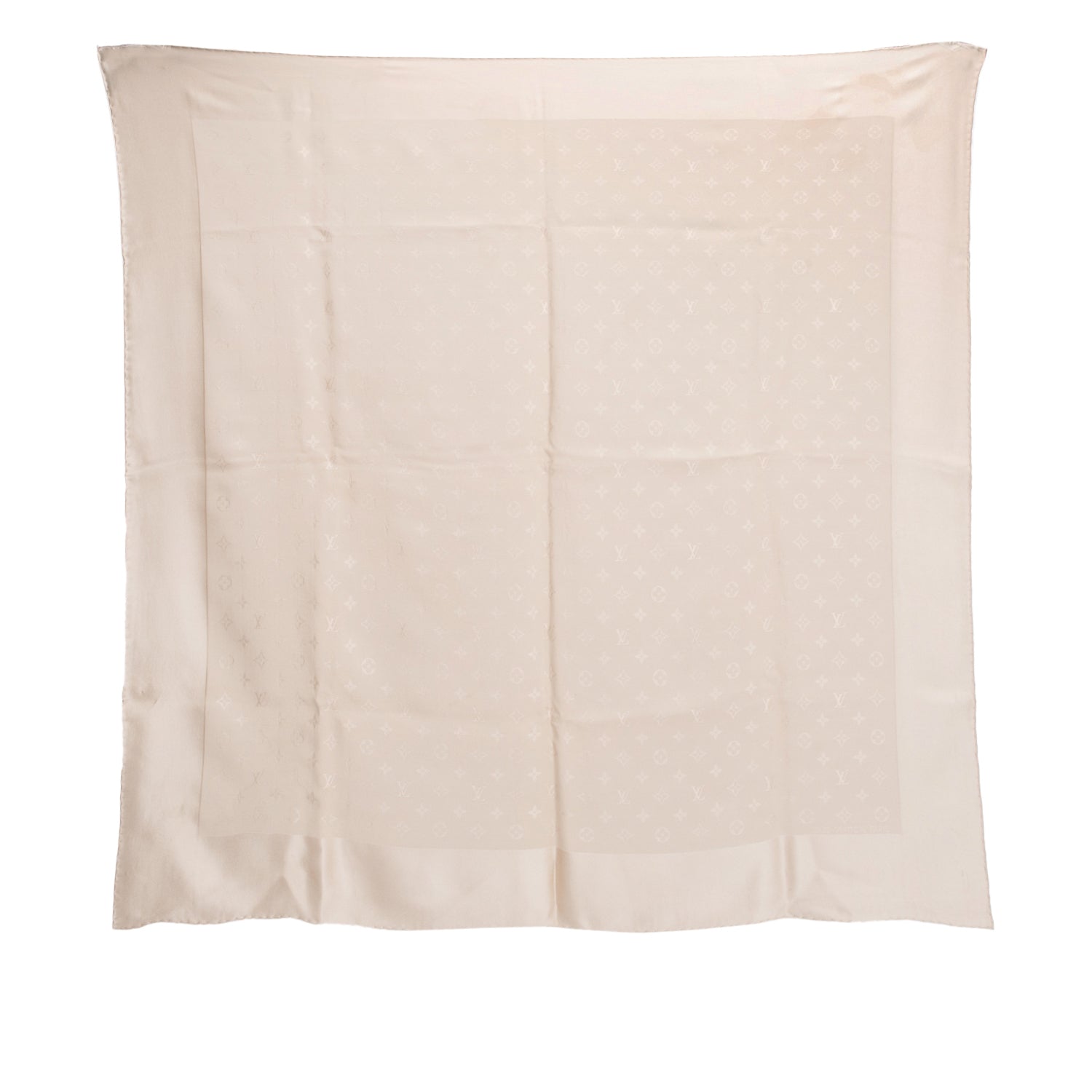 Louis Vuitton Beige Monogram Square Silk Scarf