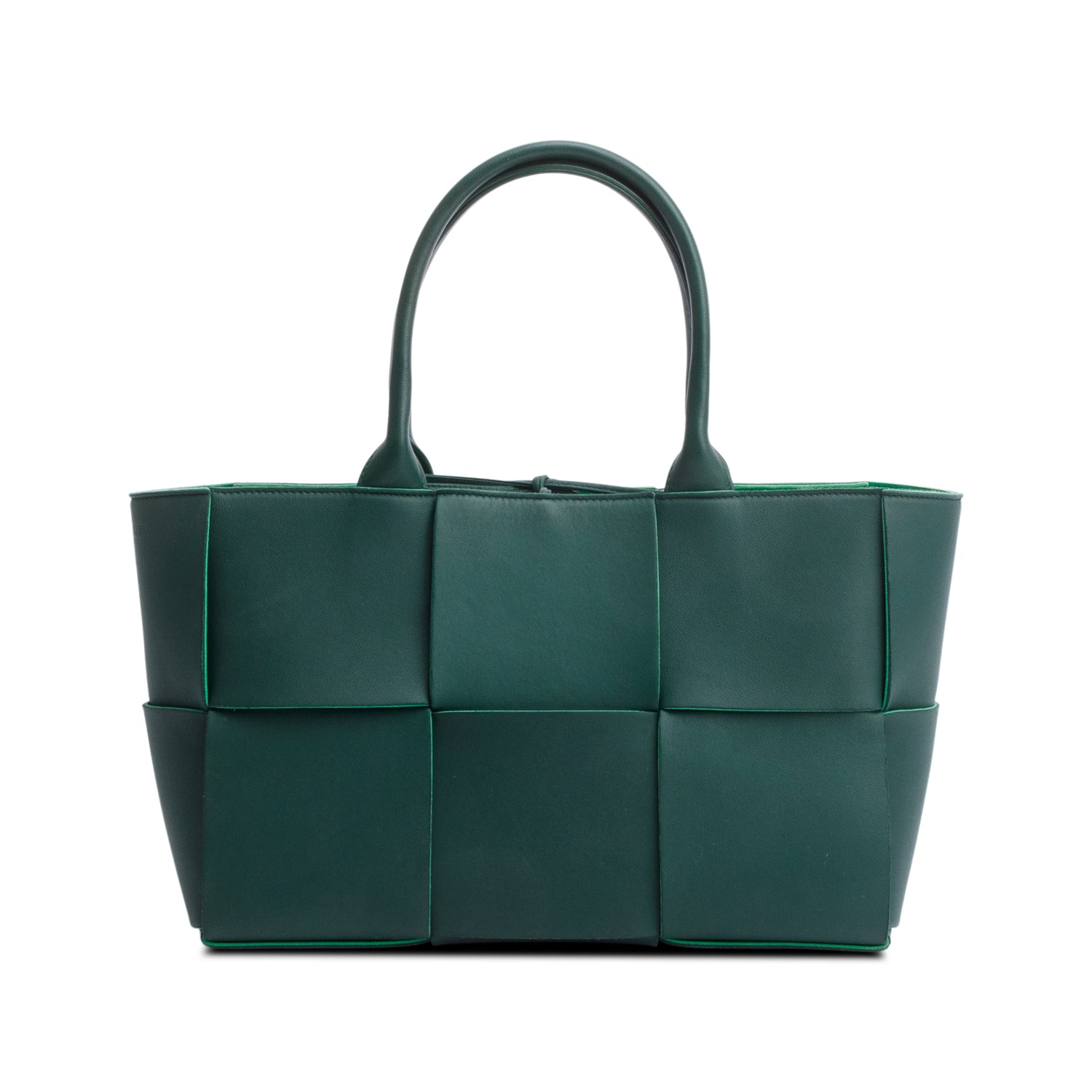Bottega Veneta Green Maxi Intrecciato Leather Small Arco Tote w/ Pouch