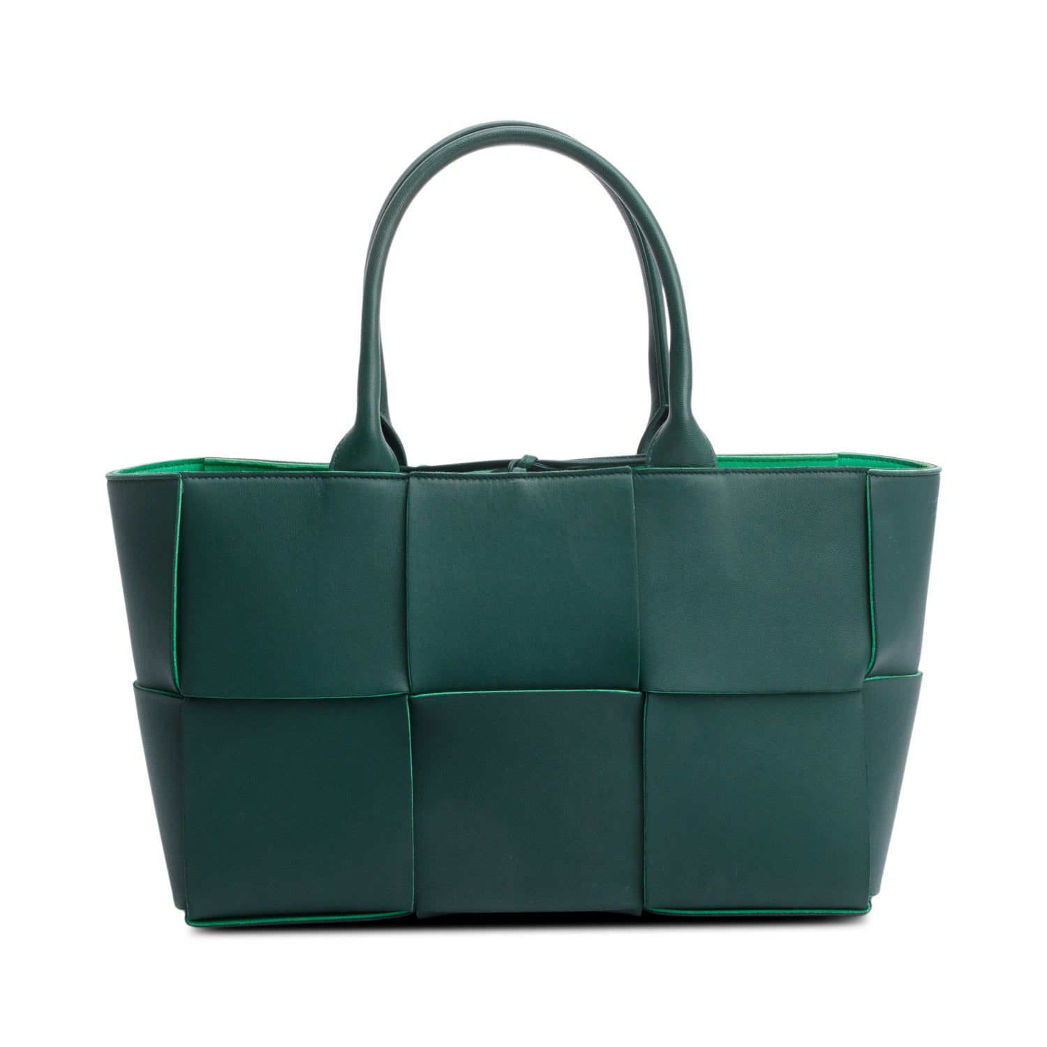Bottega Veneta Green Maxi Intrecciato Leather Small Arco Tote w/ Pouch