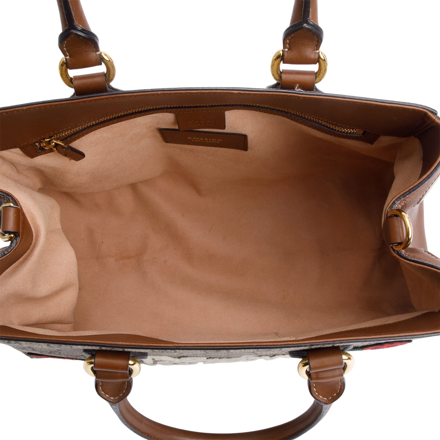 Gucci Soft GG Supreme Embroidered Blind For Love Medium Tote w/ Strap