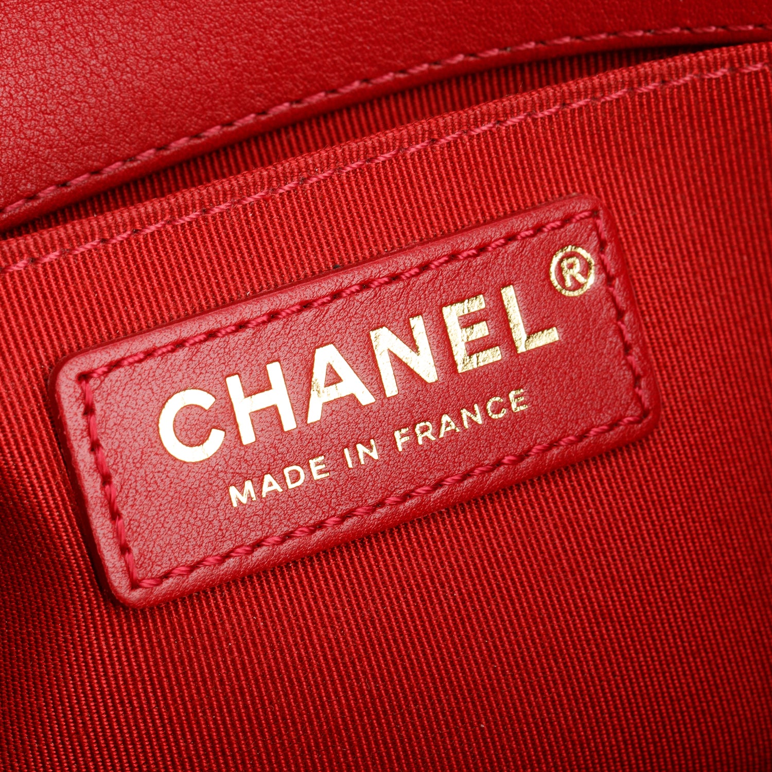 Chanel 2020 Red Quilted Lambskin Leather Small Logo Top Handle Boy Bag w/ Box, Receipt & Authenticity Card