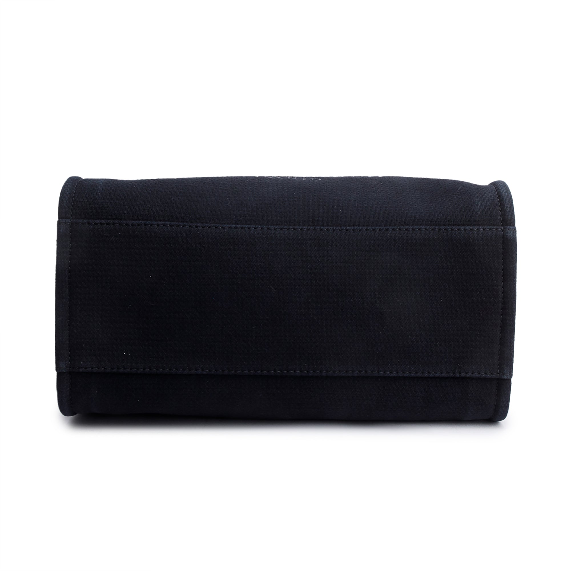 Chanel 2024 Black Canvas Calfskin Leather Trim Medium Deauville Shopping Tote w/ Box & Receipt