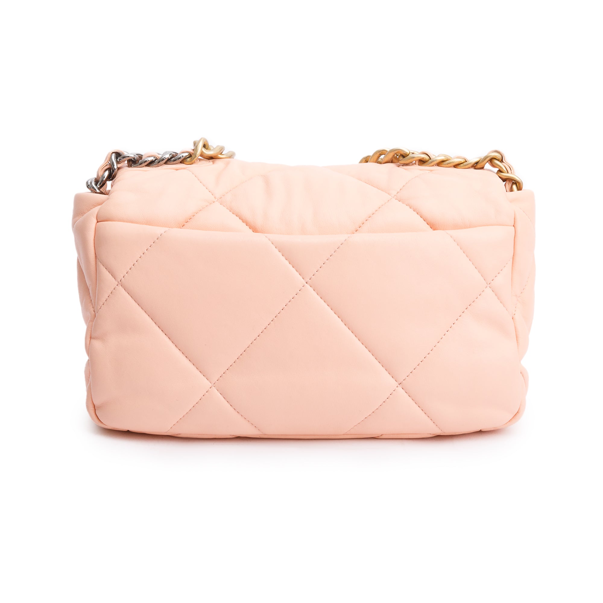 Chanel Peach Lambskin Leather Medium 19 Flap Bag