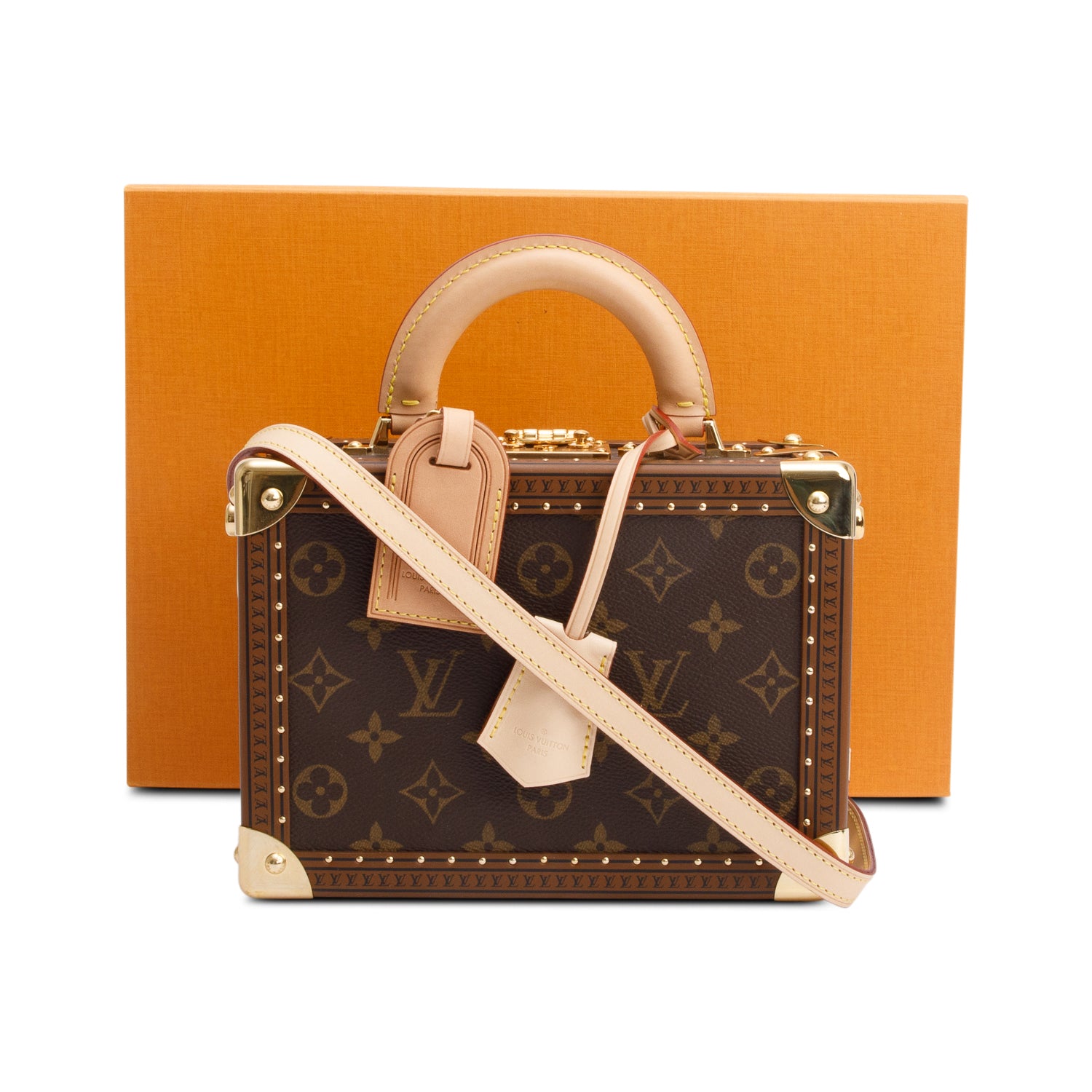 Louis Vuitton Monogram Petite Valise Trunk w/ Strap & Box