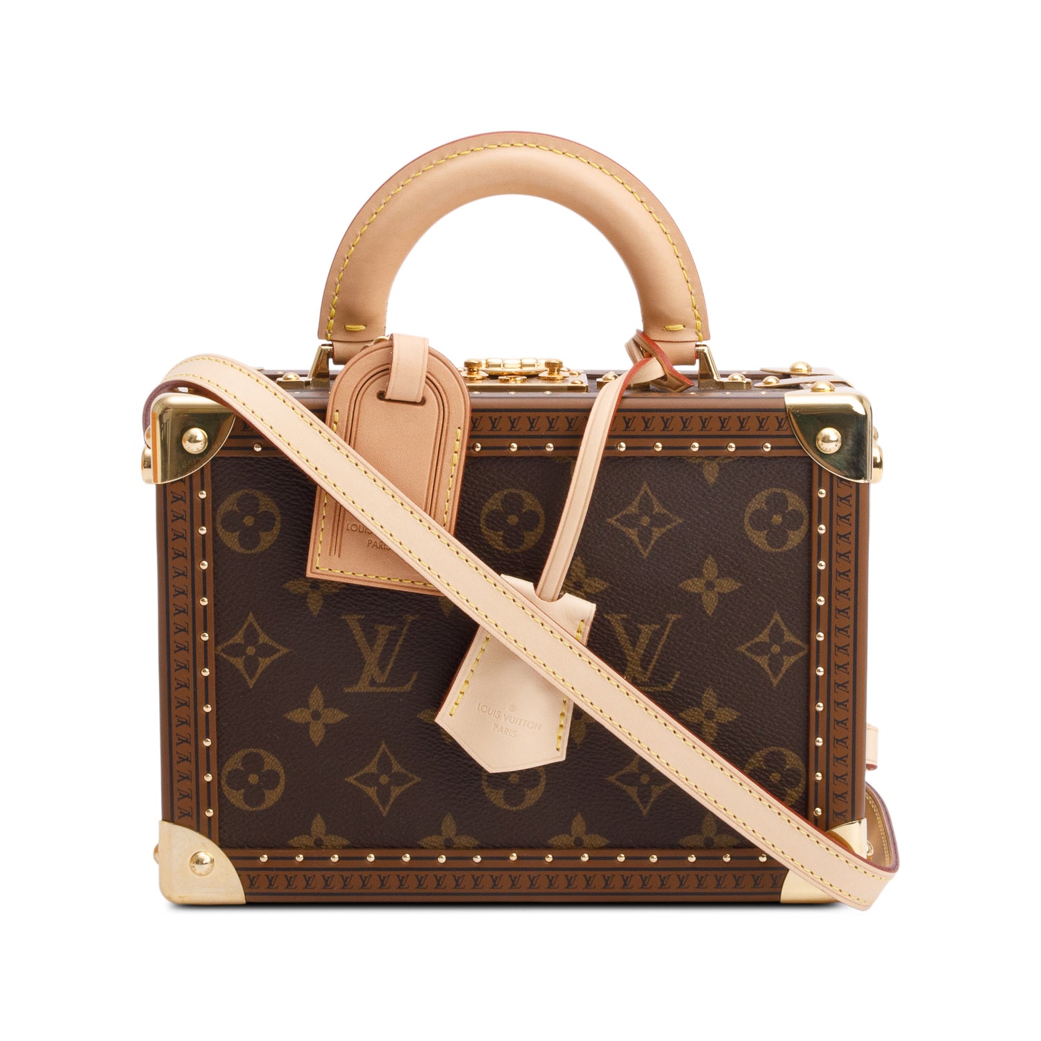 Louis Vuitton Monogram Petite Valise Trunk w/ Strap & Box