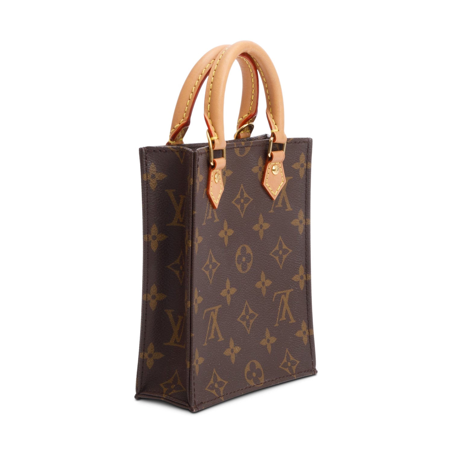 Louis Vuitton Monogram Petit Sac Plat w/ Strap & Box