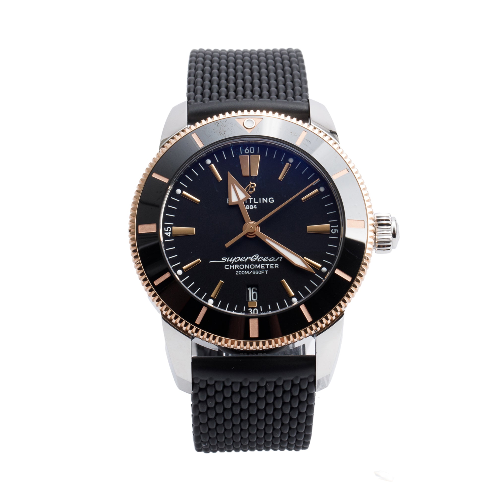 Breitling Stainless Steel & 18k Rose Gold Superocean Heritage B20 44 MM Automatic Watch UB2030 w/ Box & Papers