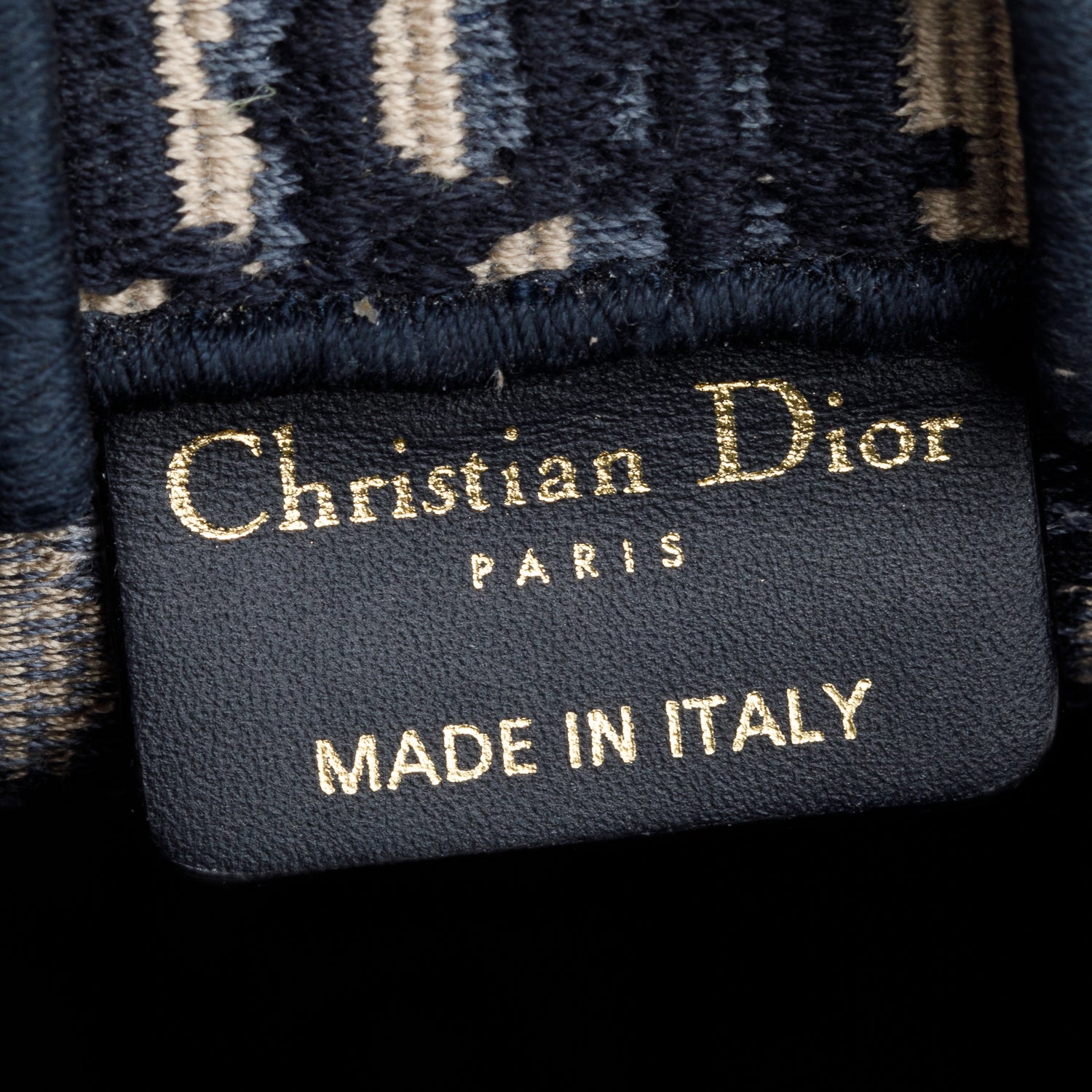 Christian Dior 2022 Blue Oblique Embroidery Mini Vertical Book Tote w/ Strap
