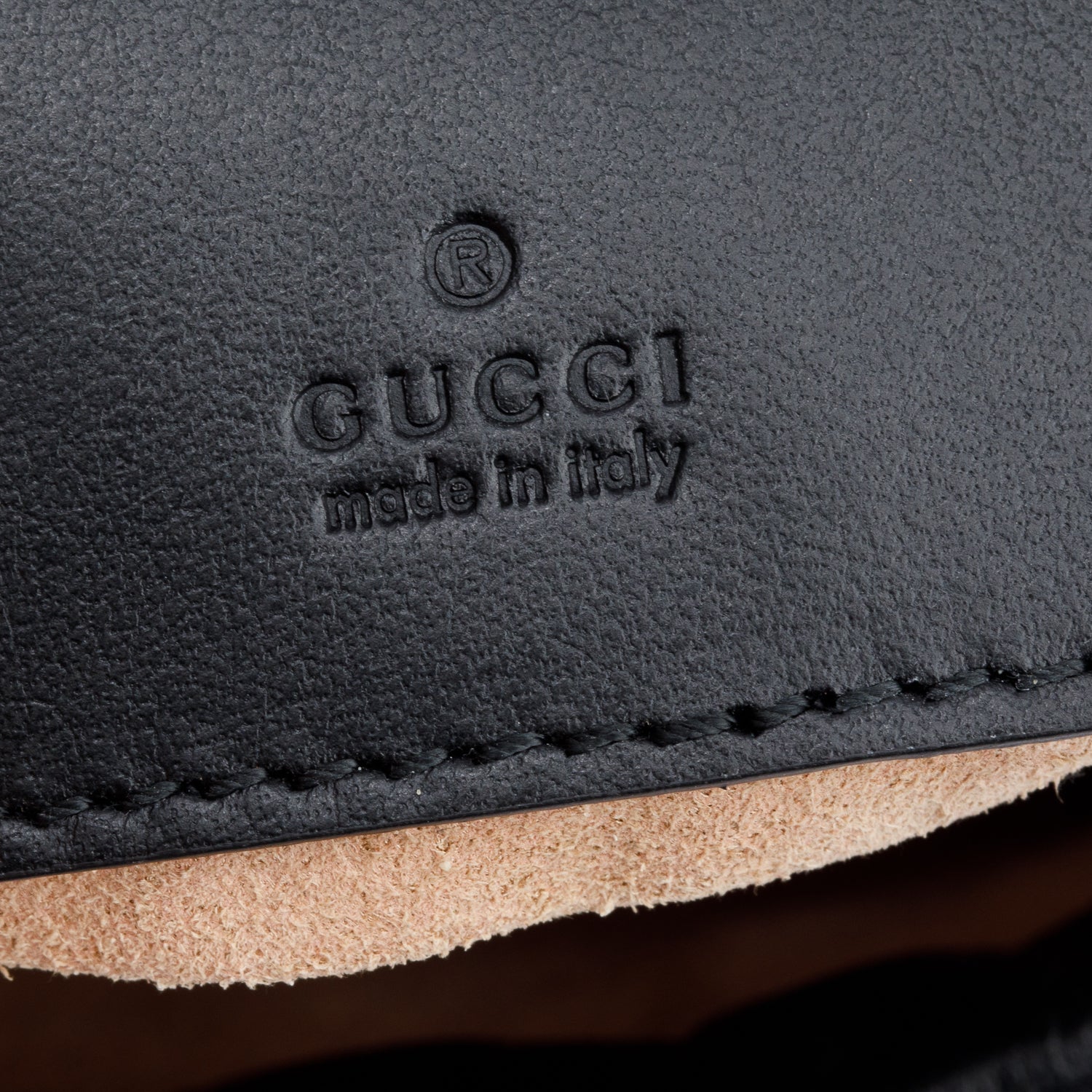 Gucci Black Calfskin Leather GG Marmont Small Bucket Bag
