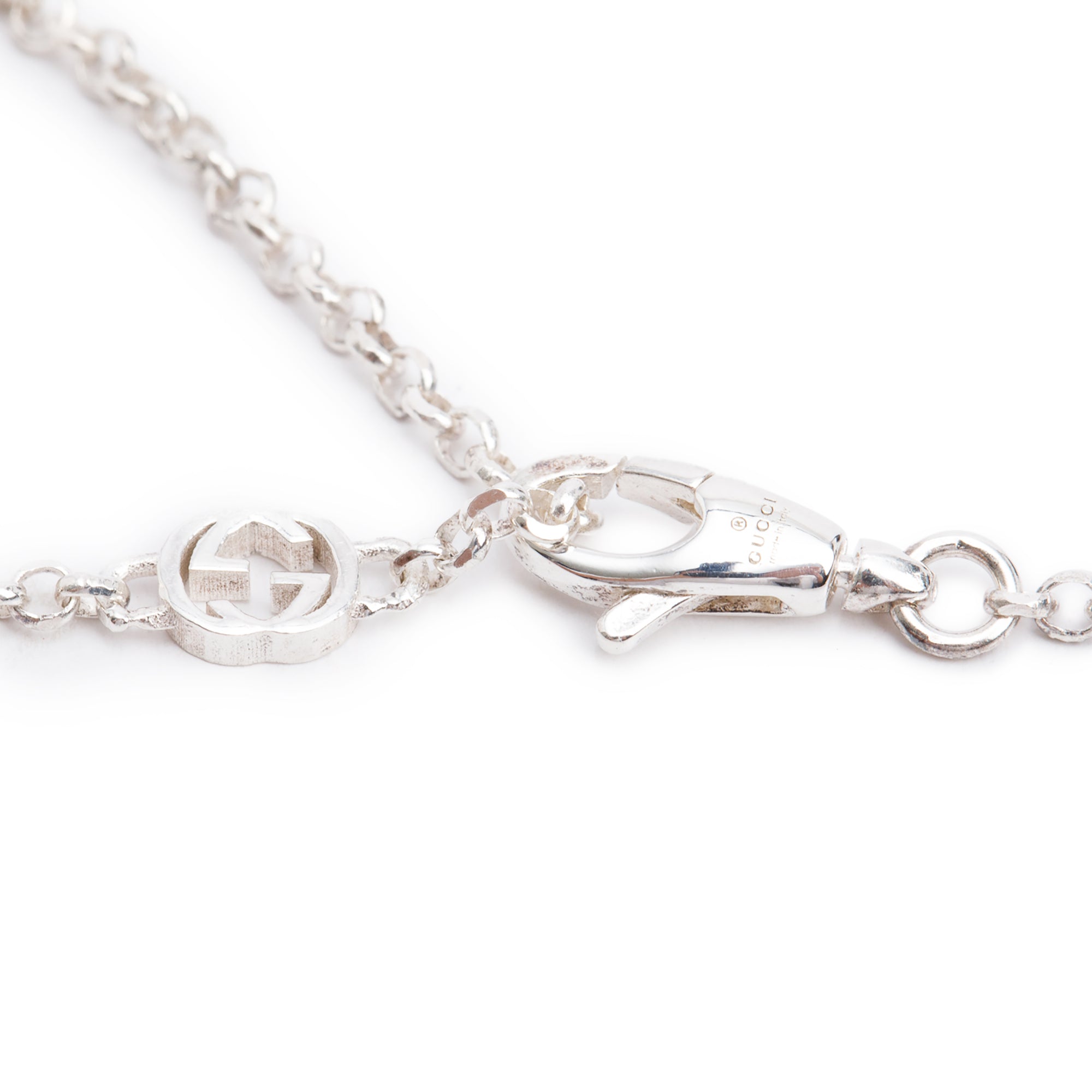 Gucci Sterling Silver GG Marmont Key Charm Necklace