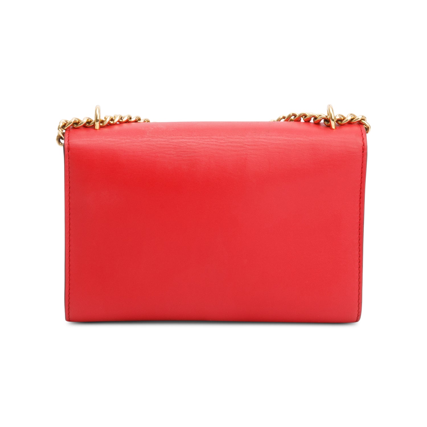 Louis Vuitton Red Calfskin Louise Chain Clutch MM
