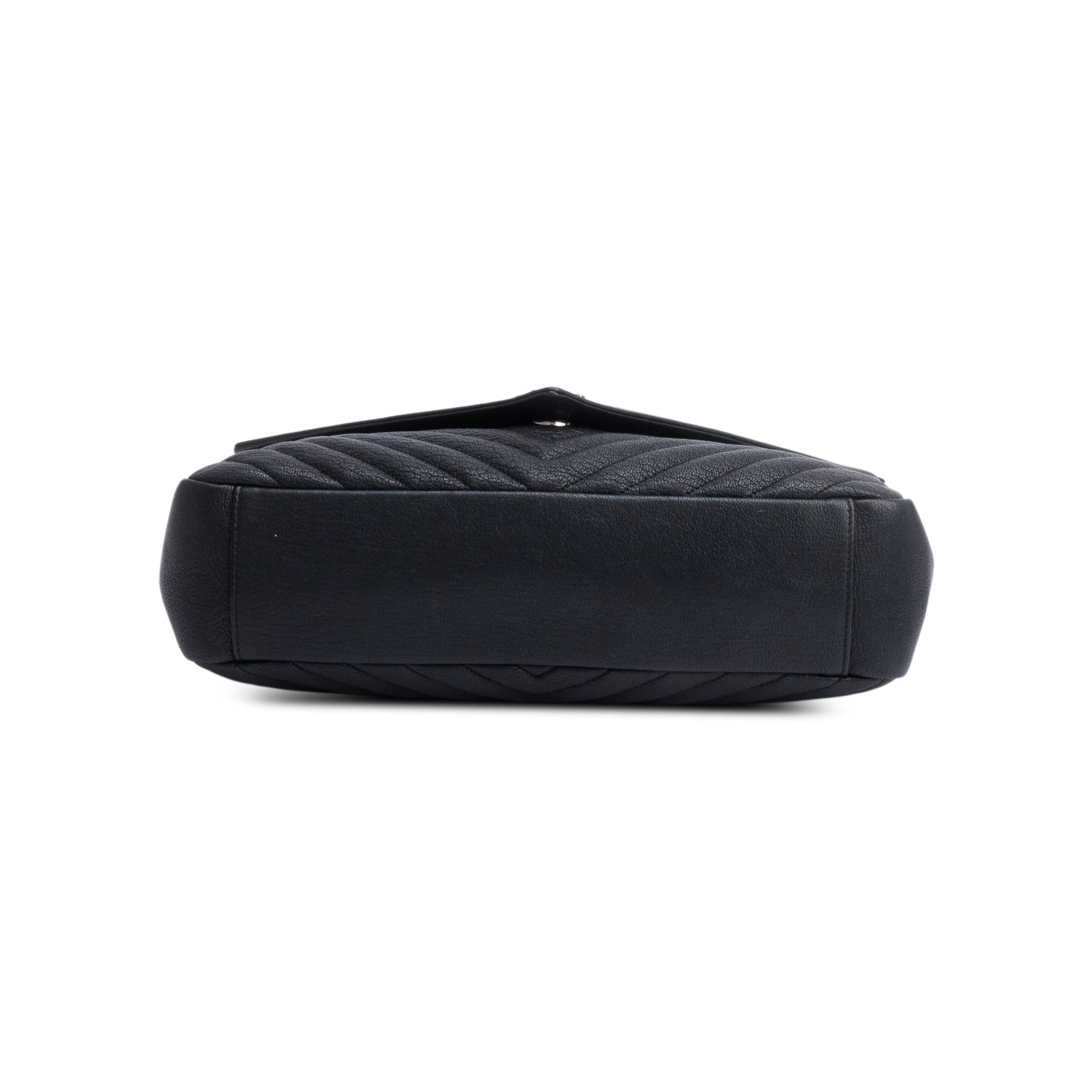 Saint Laurent Black Chevron Leather Large Chevron College Bag