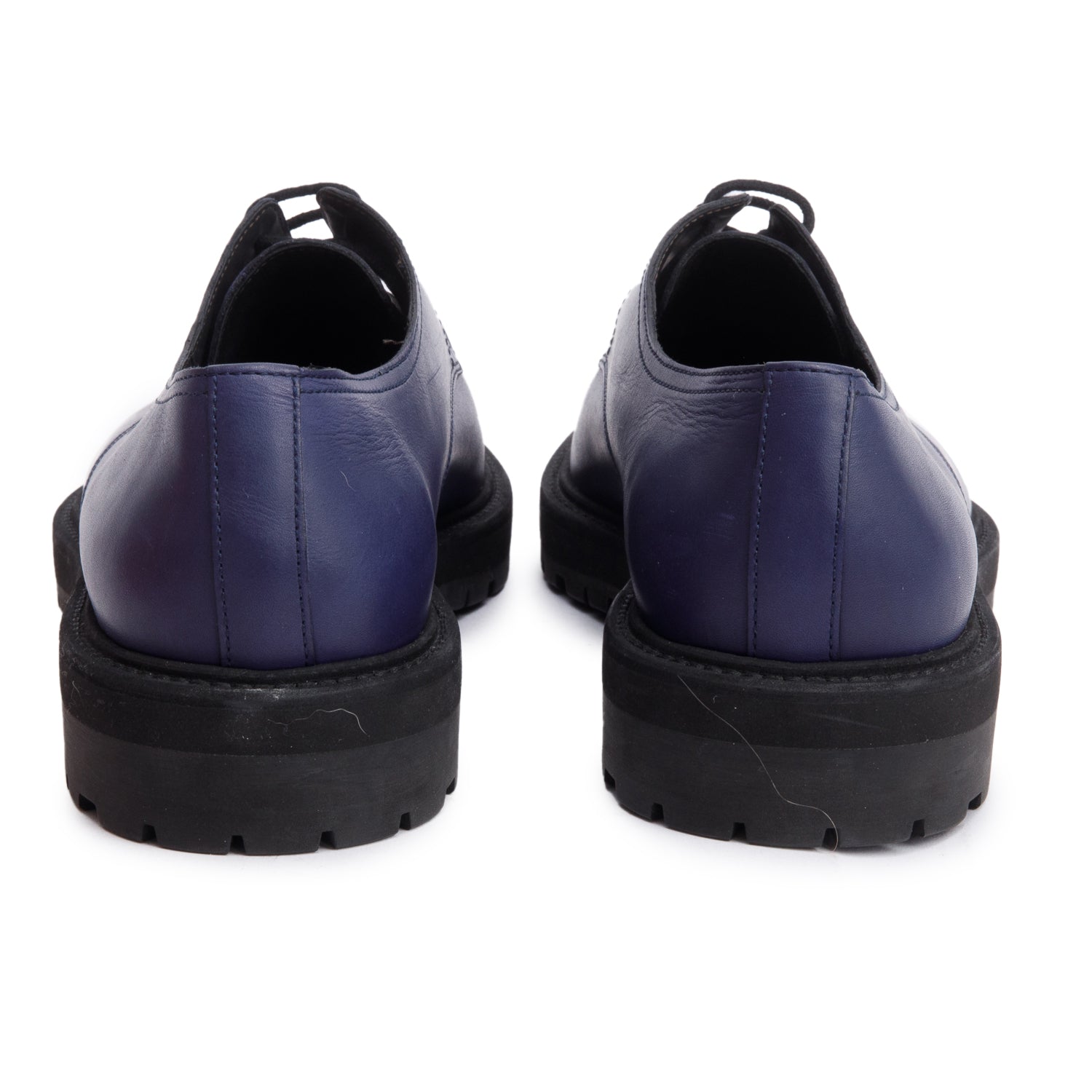 Bottega Veneta Blue Nappa Intrecciato Leather Derby Shoes, Size 43 w/ Box