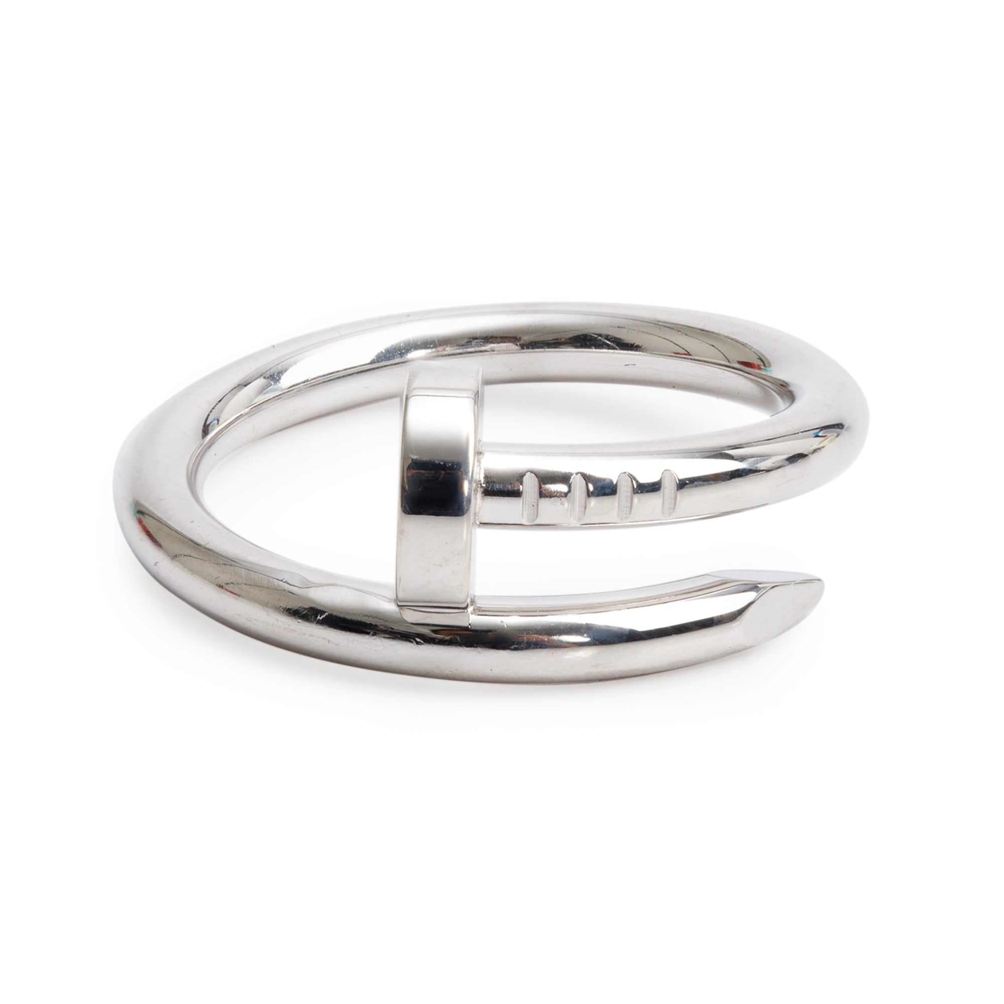 Cartier 2024 18k White Gold Juste Un Clou Ring, Classic Model, Size 56 7.5 w/ Receipt