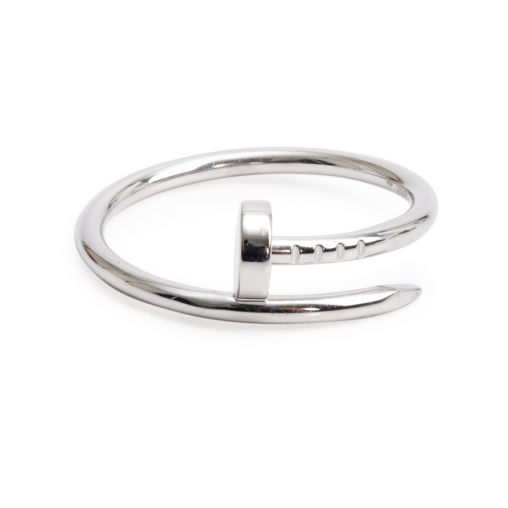 Cartier 2024 18k White Gold Juste Un Clou Ring, Small Model, Size 58 8.25 w/ Receipt