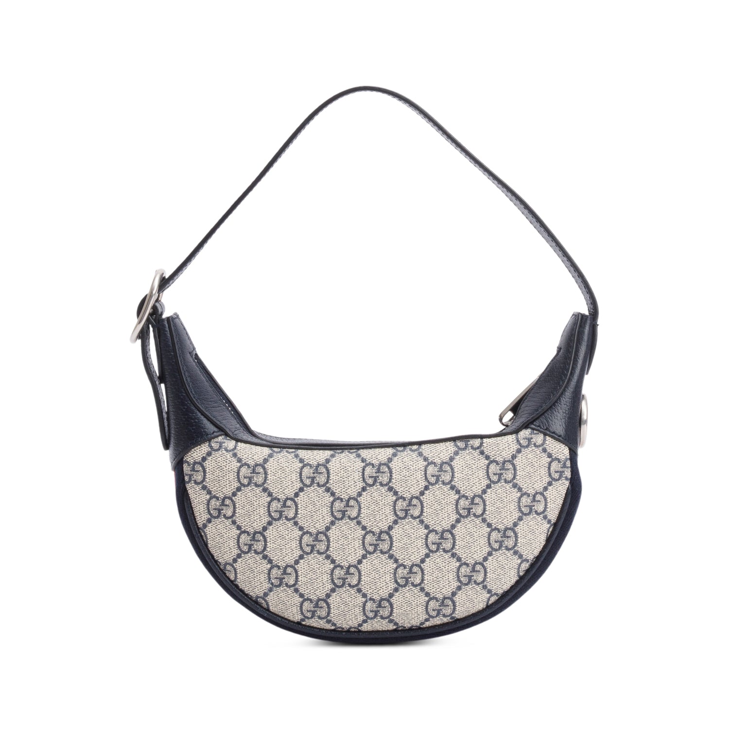 Gucci Blue GG Supreme Ophidia Half-Moon Mini Bag