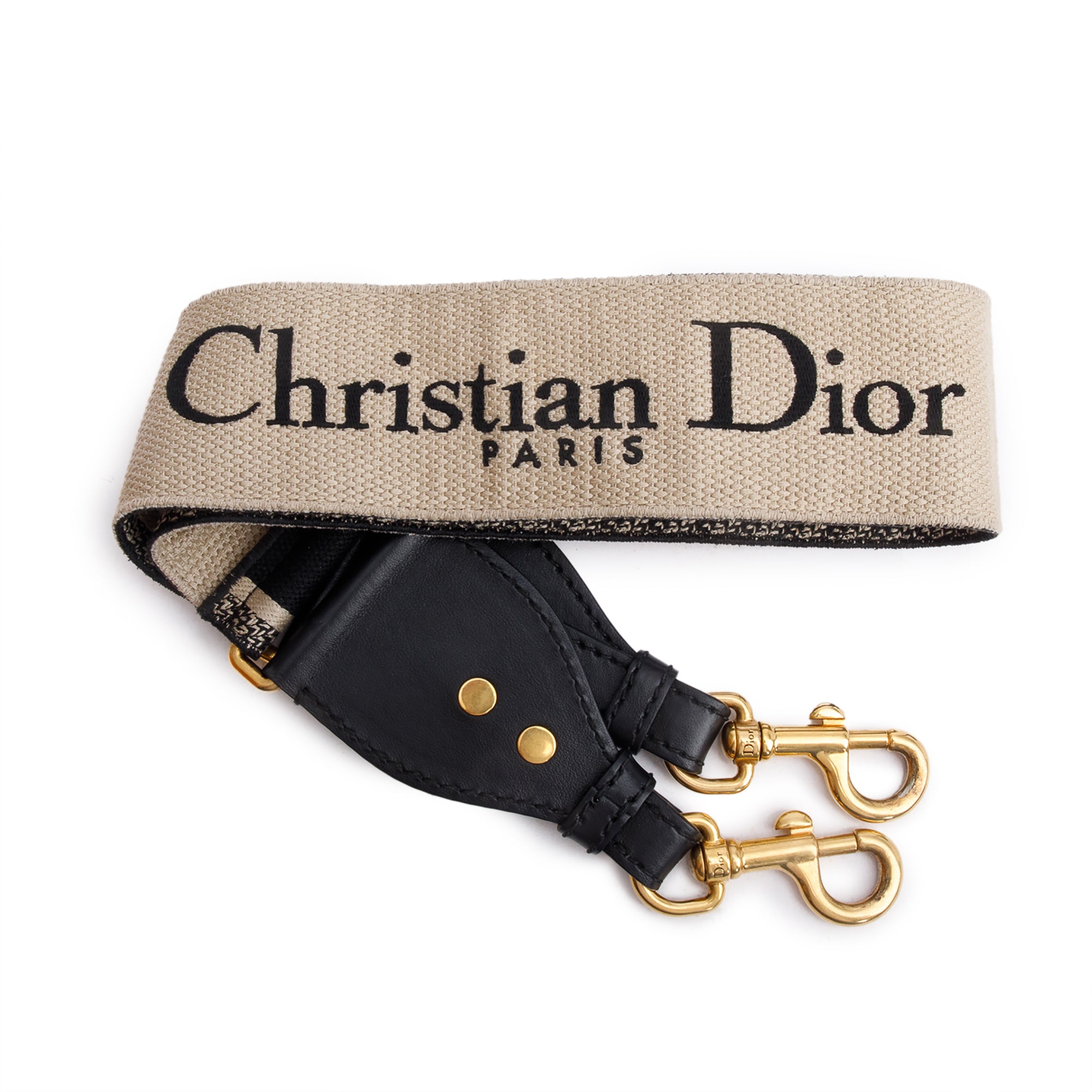 Christian Dior Navy/Beige Embroidered Woven Shoulder Strap w/ Box