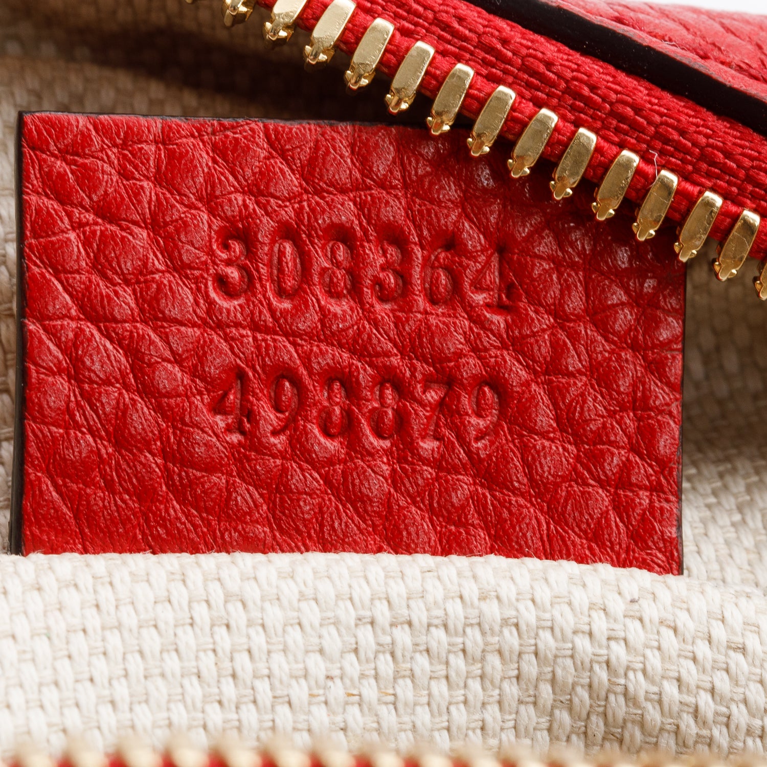 Gucci Red Pebbled Calfskin Leather Small Soho Disco Bag