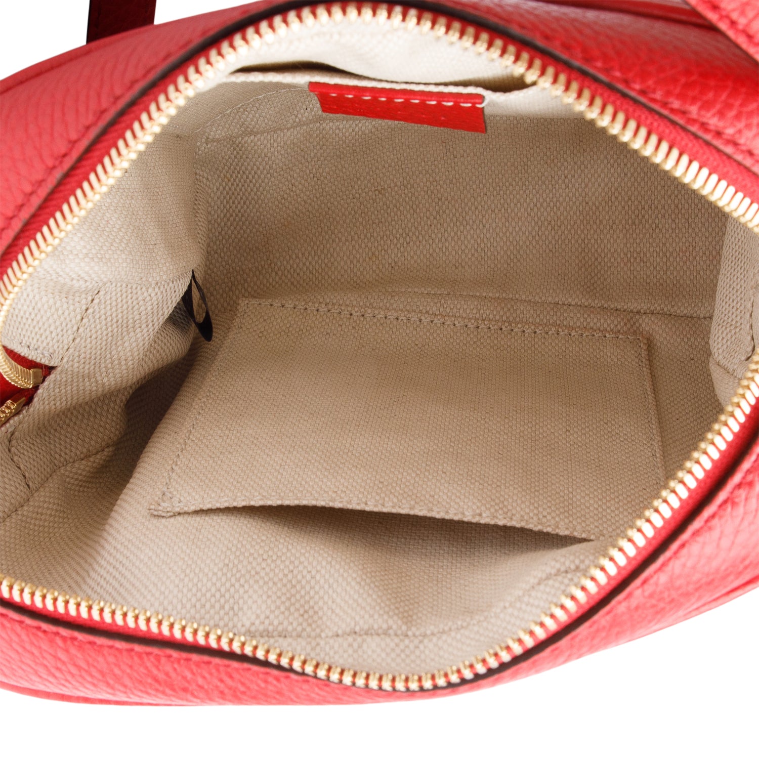 Gucci Red Pebbled Calfskin Leather Small Soho Disco Bag