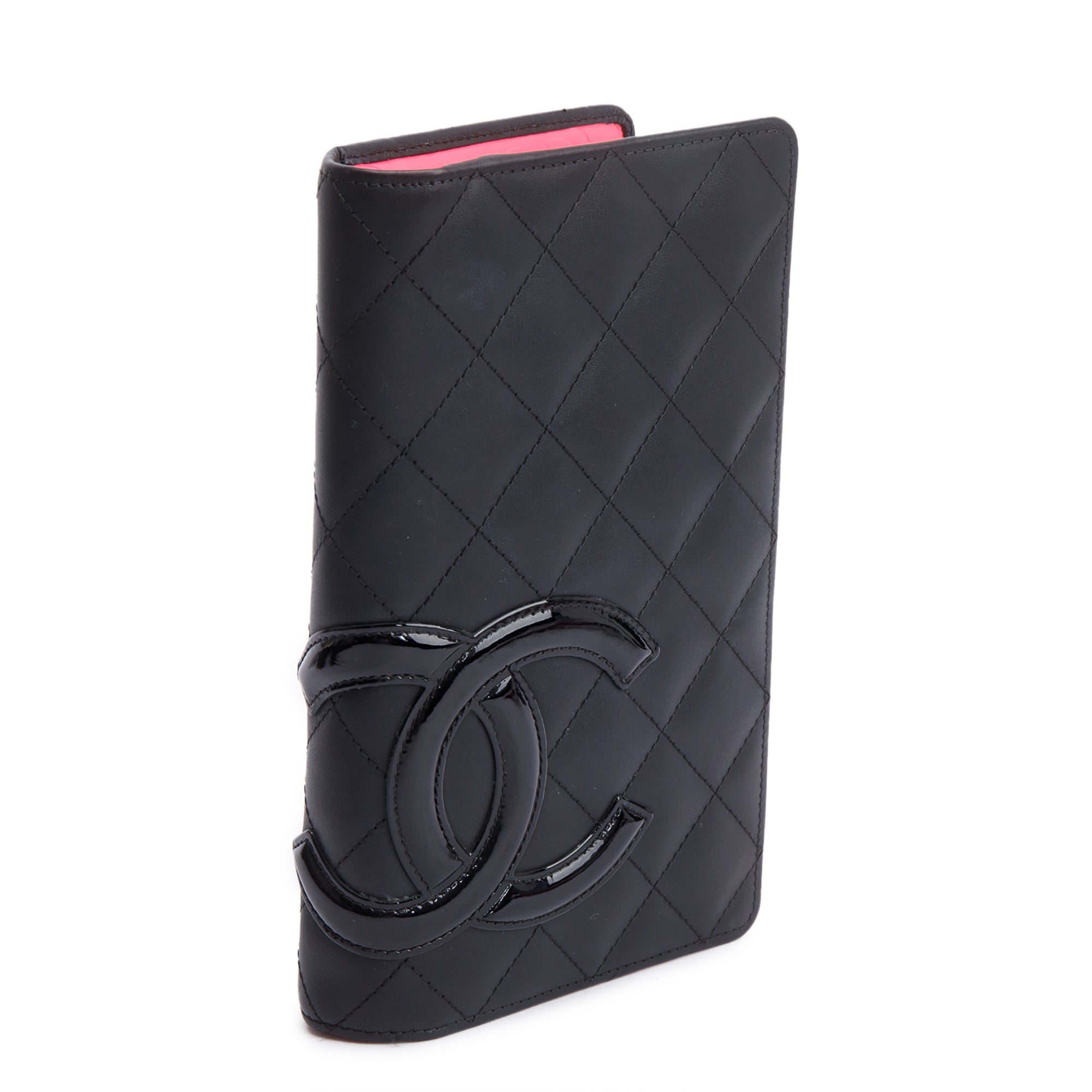 Chanel Black Calfskin Leather Cambon Yen Wallet w/ Receipt & Authenticity Card