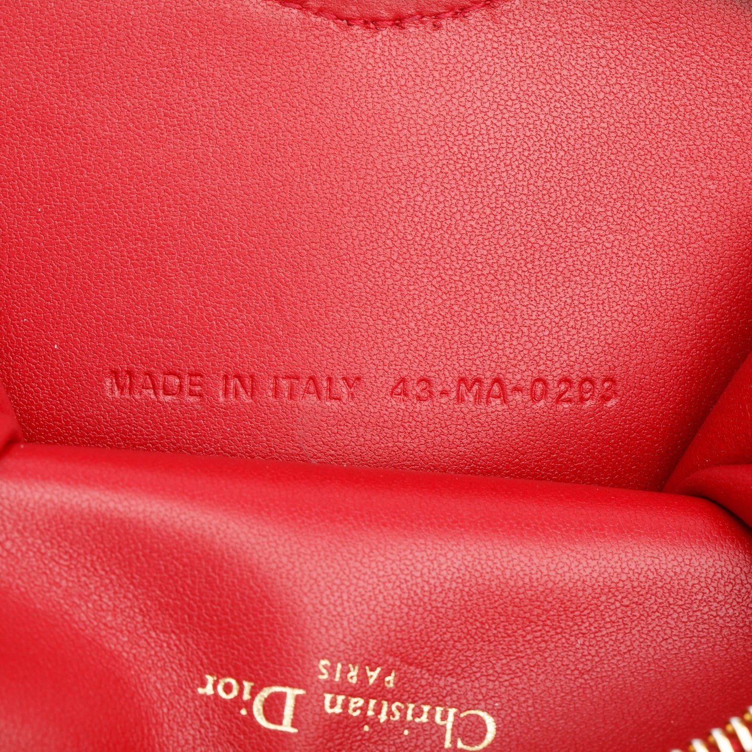 Christian Dior 2023 Red Cannage Calfskin Leather Dioramour Caro Heart Chain Pouch w/ Box