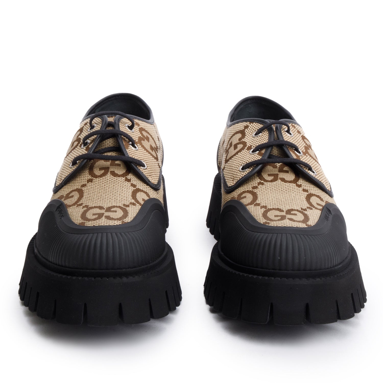 Gucci Maxi GG Canvas Lace Up Oxford, Size 10.5 w/ Box