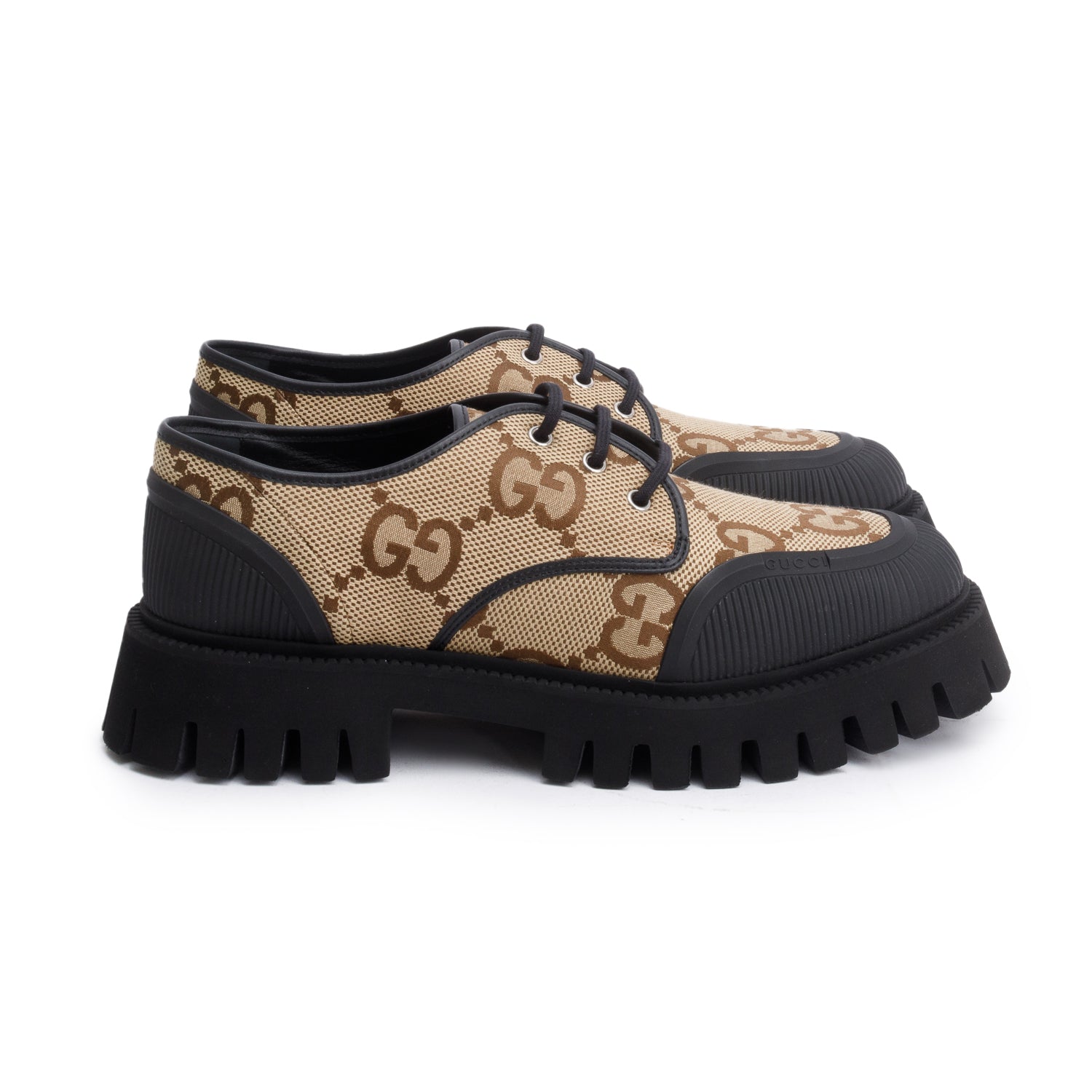 Gucci Maxi GG Canvas Lace Up Oxford, Size 10.5 w/ Box