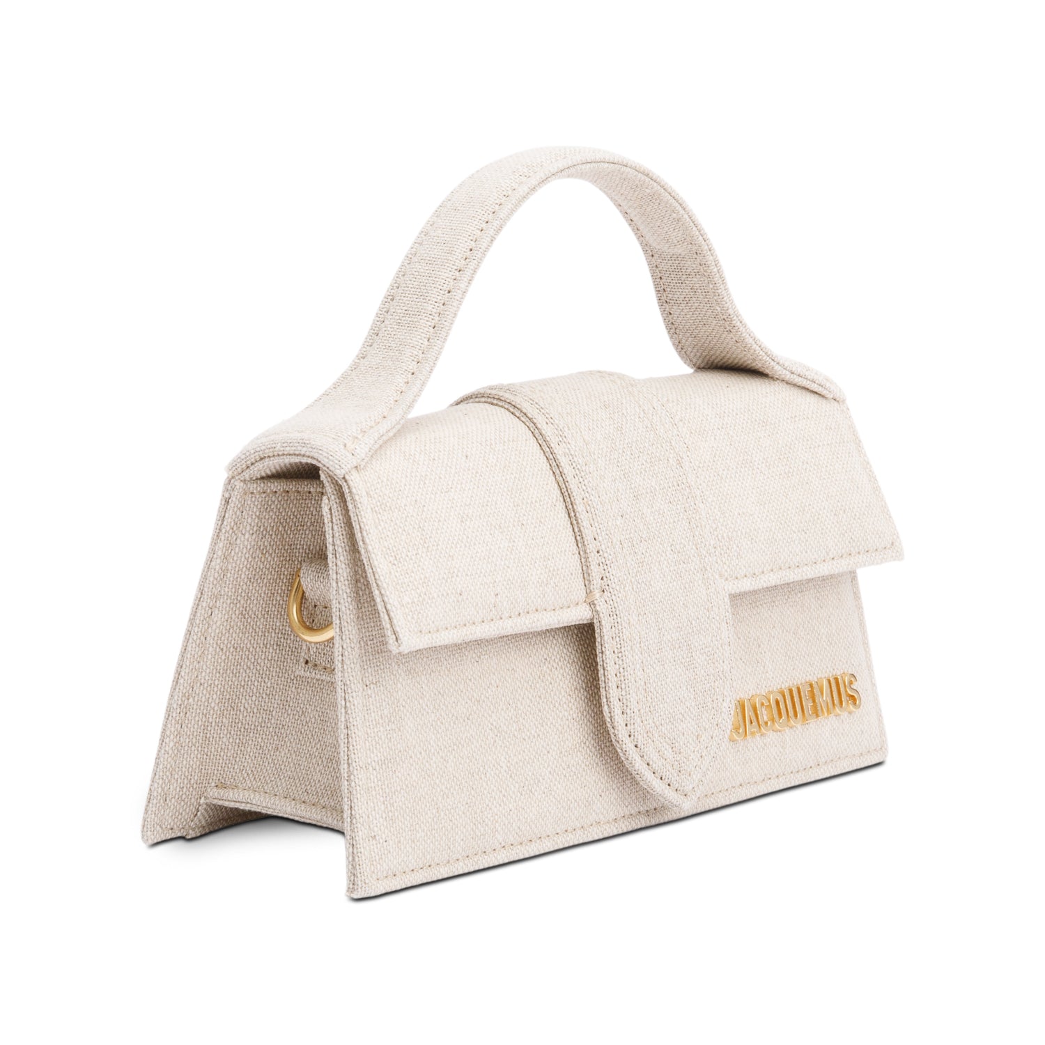Jacquemus Neutral Canvas Le Bambino Mini Handle Bag w/ Strap