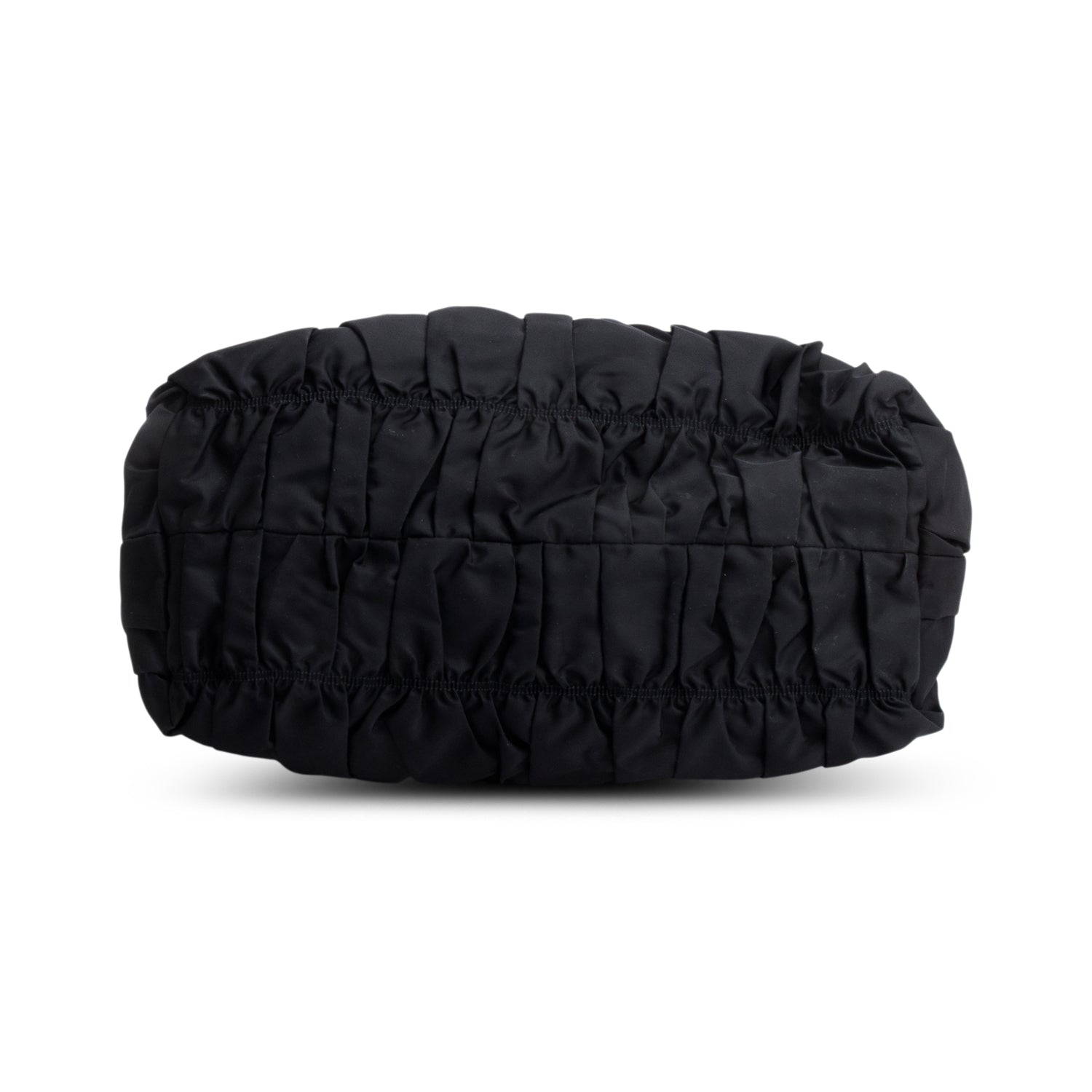 Prada Black Leather-Trimmed Tessuto Gaufre Tote w/ Strap