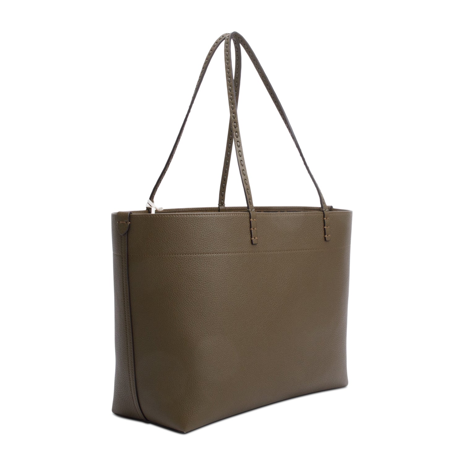 Fendi Grey Leather Medium Selleria Roll Tote