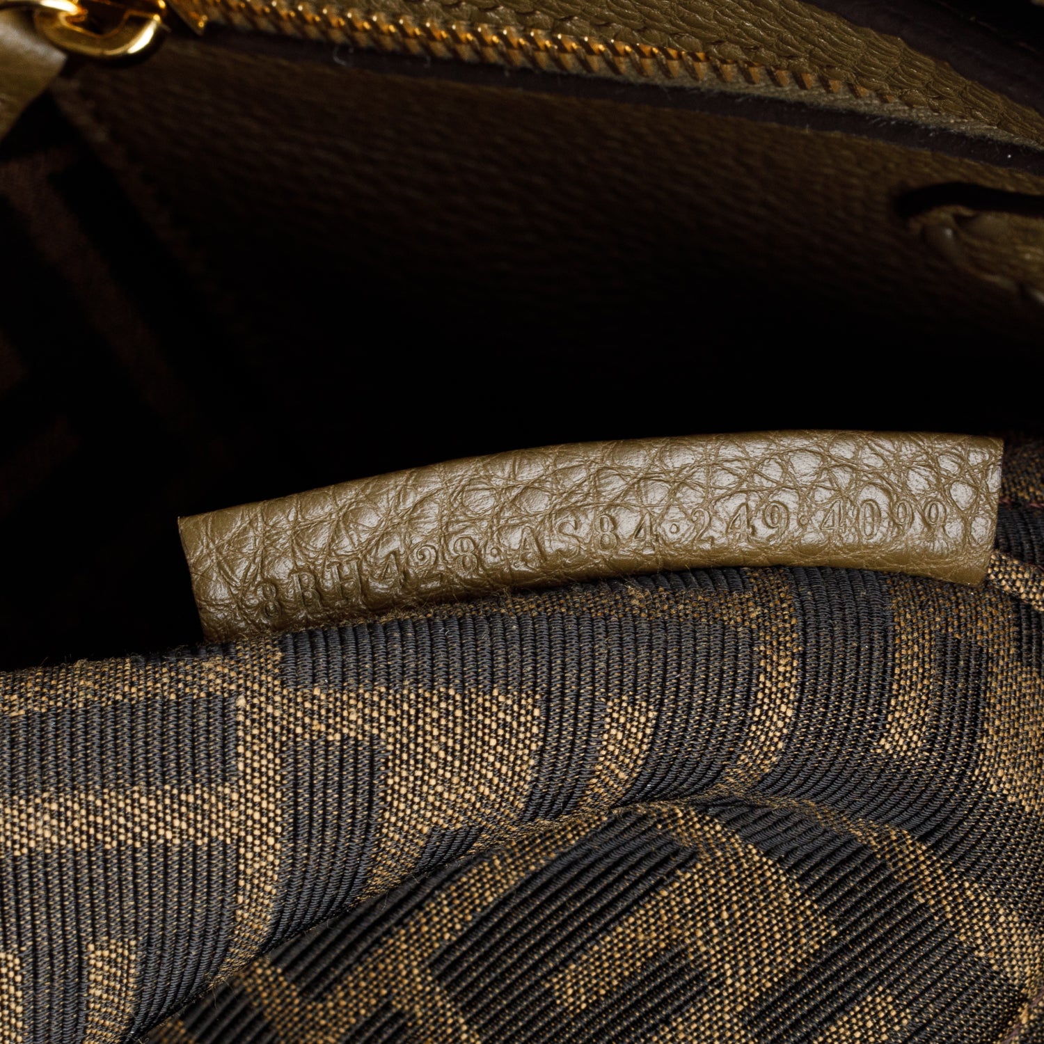 Fendi Grey Leather Medium Selleria Roll Tote