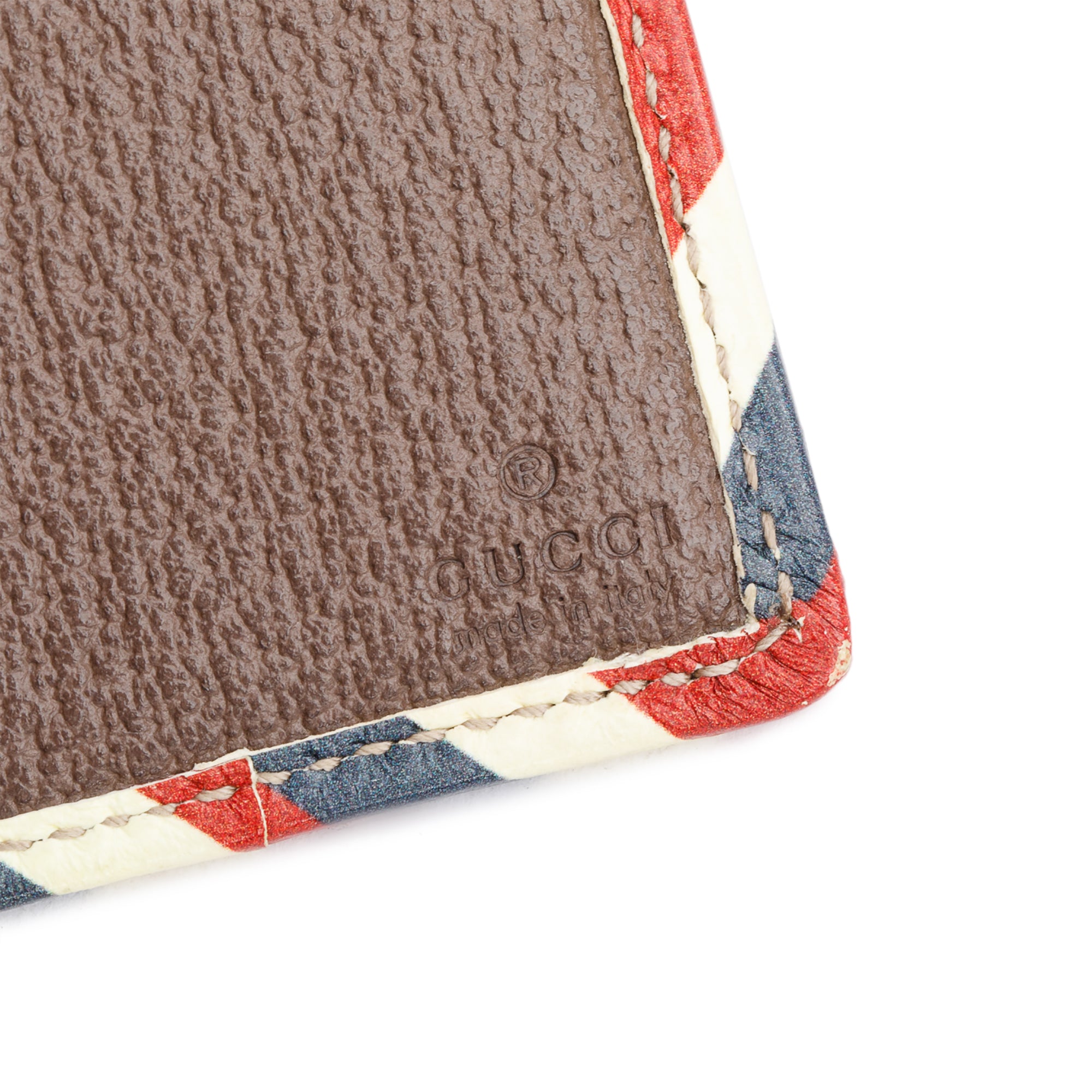 Gucci Beige & Multicolour Courrier GG Supreme Bifold Wallet w/ Box