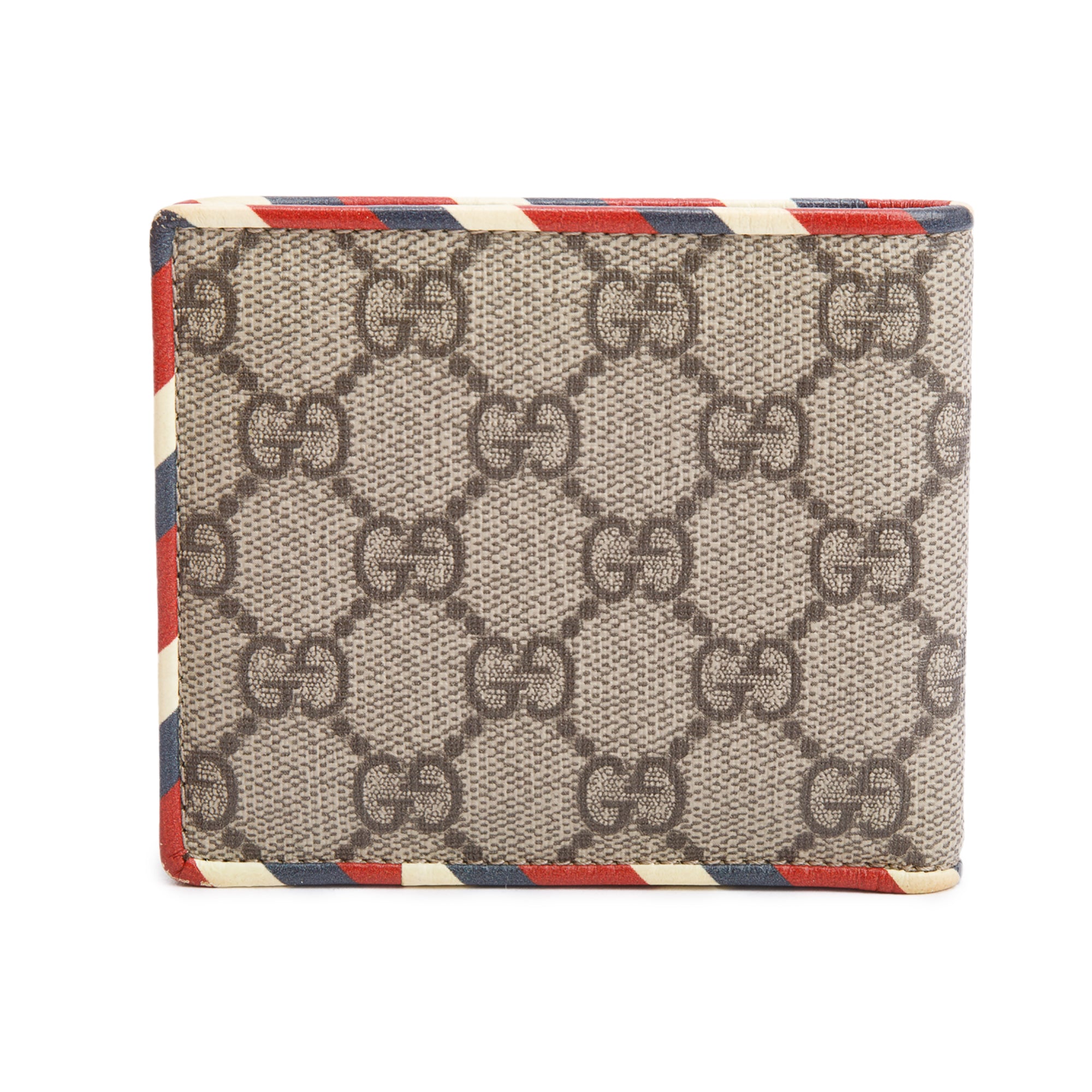 Gucci Beige & Multicolour Courrier GG Supreme Bifold Wallet w/ Box