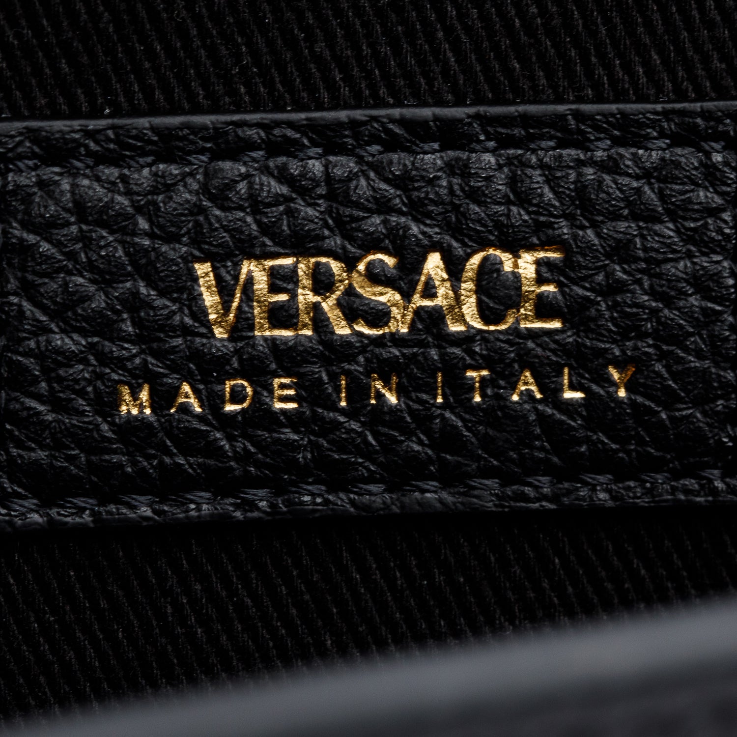 Versace Black Leather Virtus Flap Clutch Chain Bag