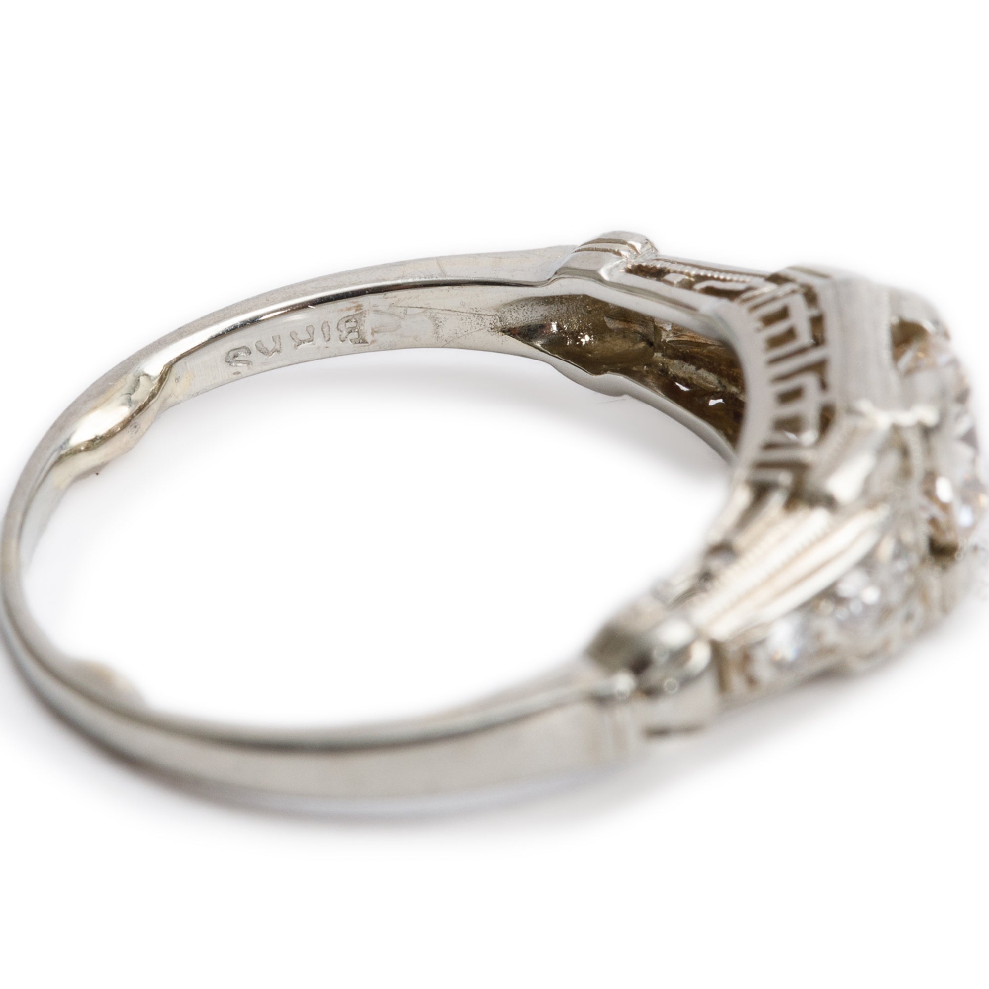 Antique 18k White Gold Diamond Ring, Size 5
