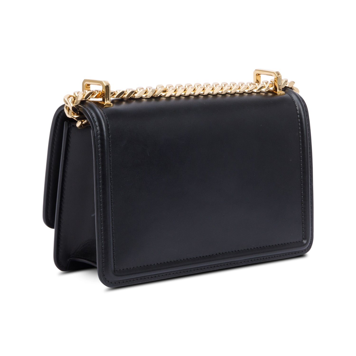 Burberry Black Smooth Calfskin Leather Mini TB Chain Crossbody Bag