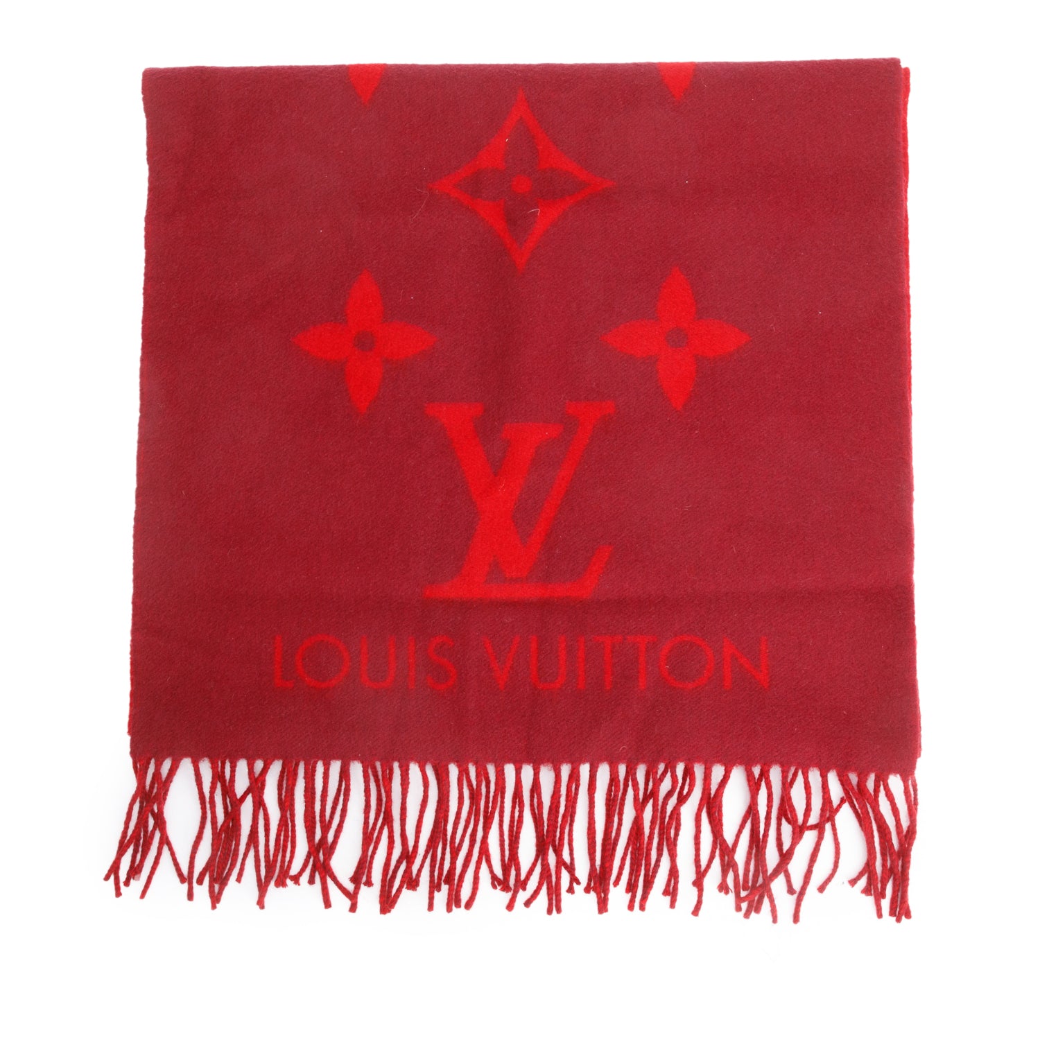 Louis Vuitton Red Reykjavik Cashmere Scarf