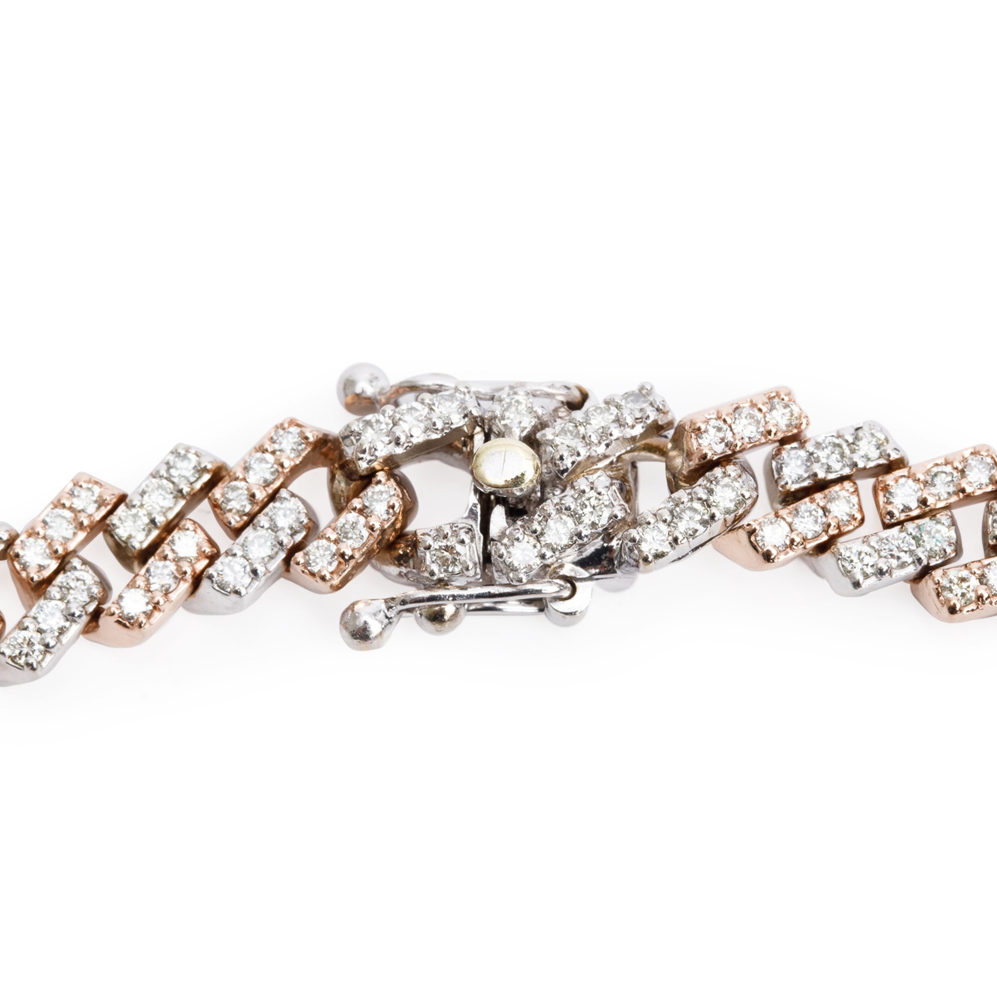 10k Rose & White Gold 10.0 tcw. Diamond Miami Cuban Link Necklace